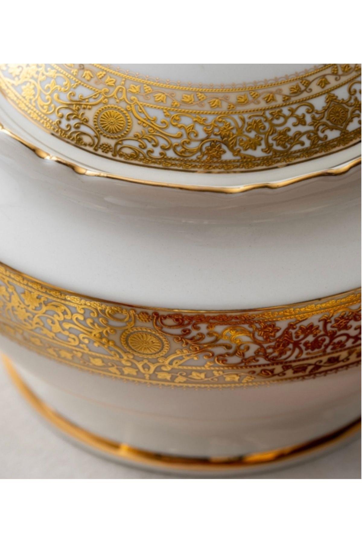 Alexandra 60 Parça 12 Kişilik Gold Porselen Yemek Takımı