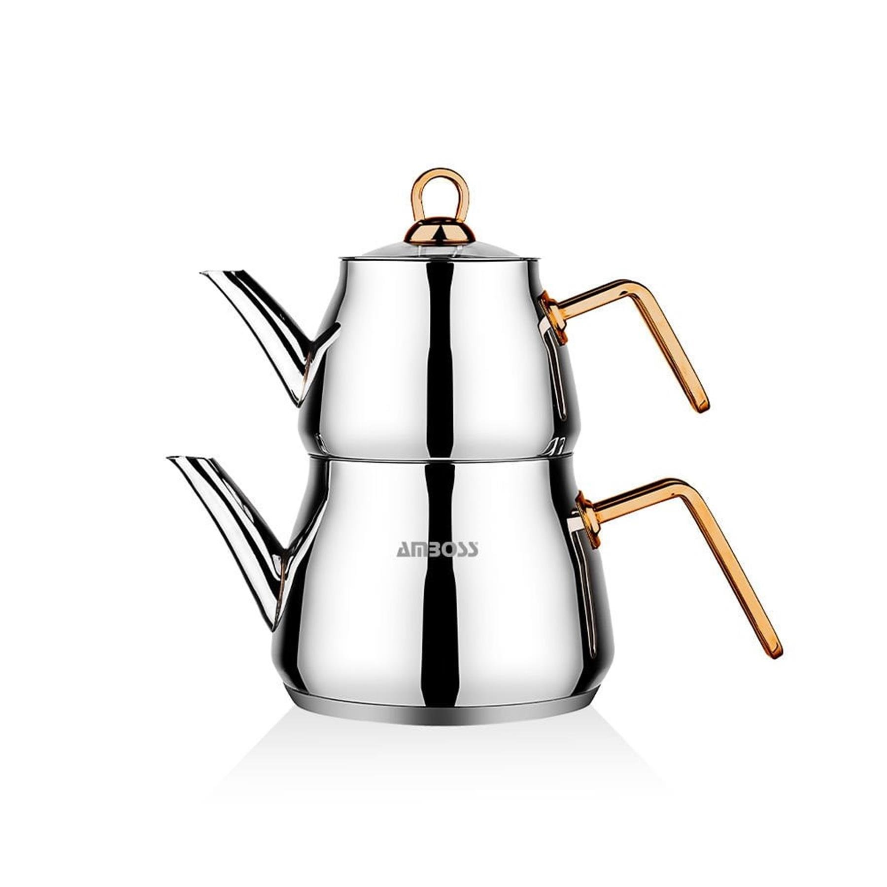 Amboss Oregon Copper Çelik Çaydanlık Seti - Büyük Boy Bakır Saplı