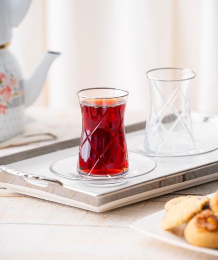 Ametist 6 Kişilik 12 Parça Silver Çay Seti