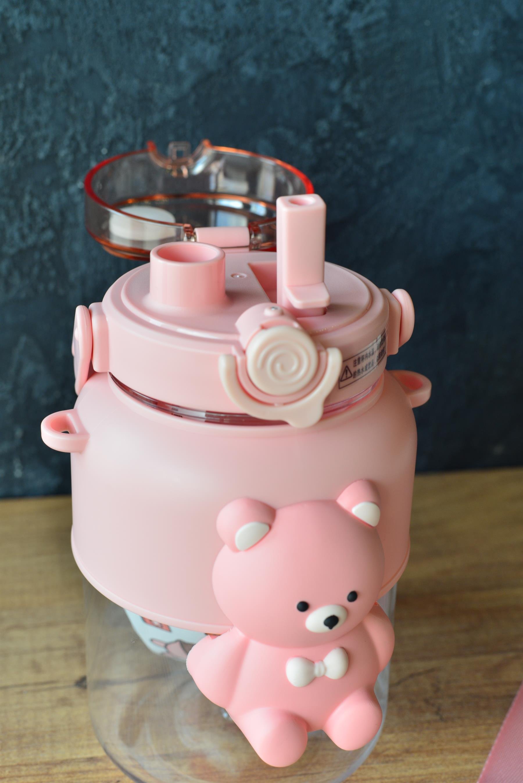 Ayıcık Çocuk Su Matarası 1000 ML / Pembe