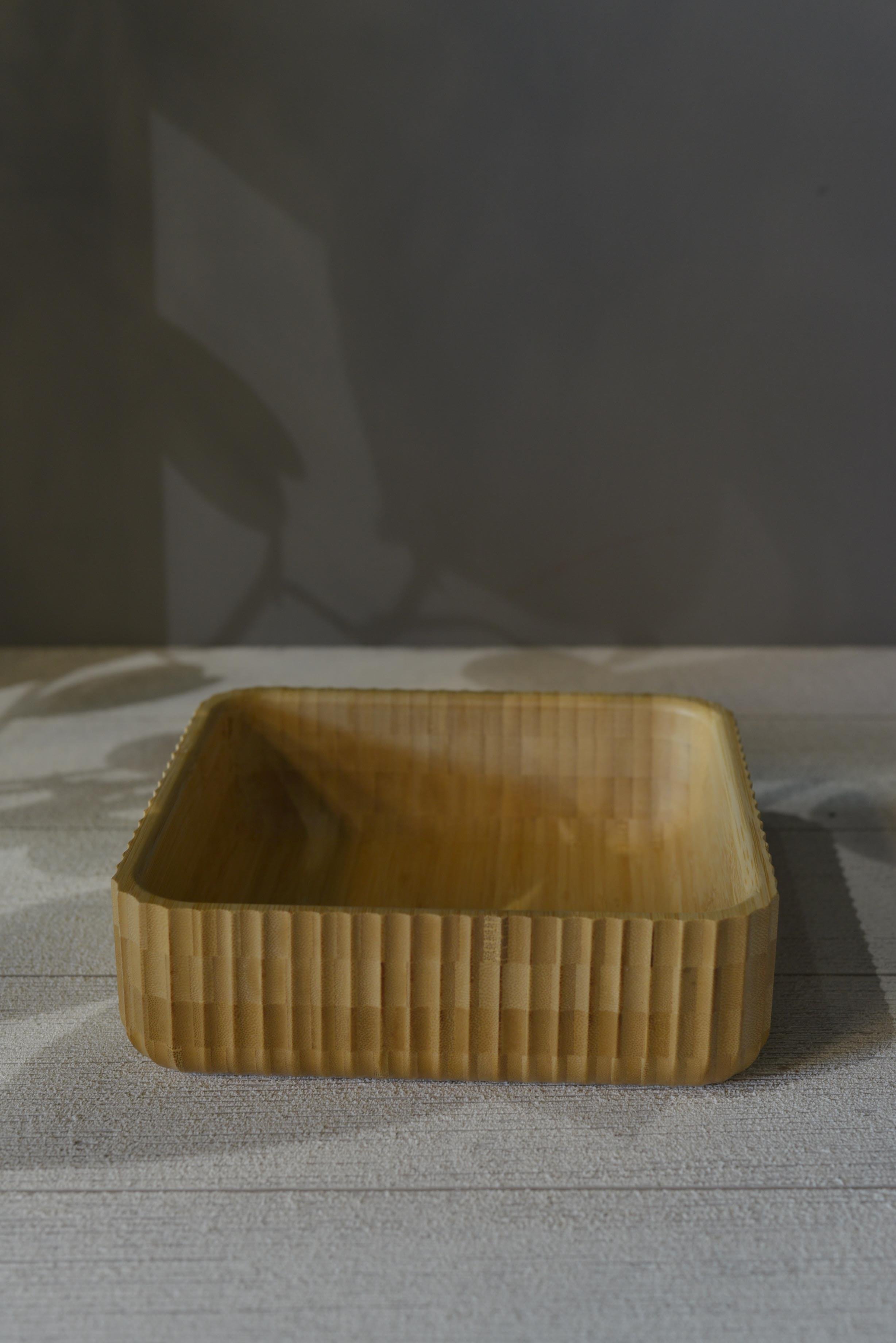 Bambu Curve Kare Büyük Kase - 1 Adet