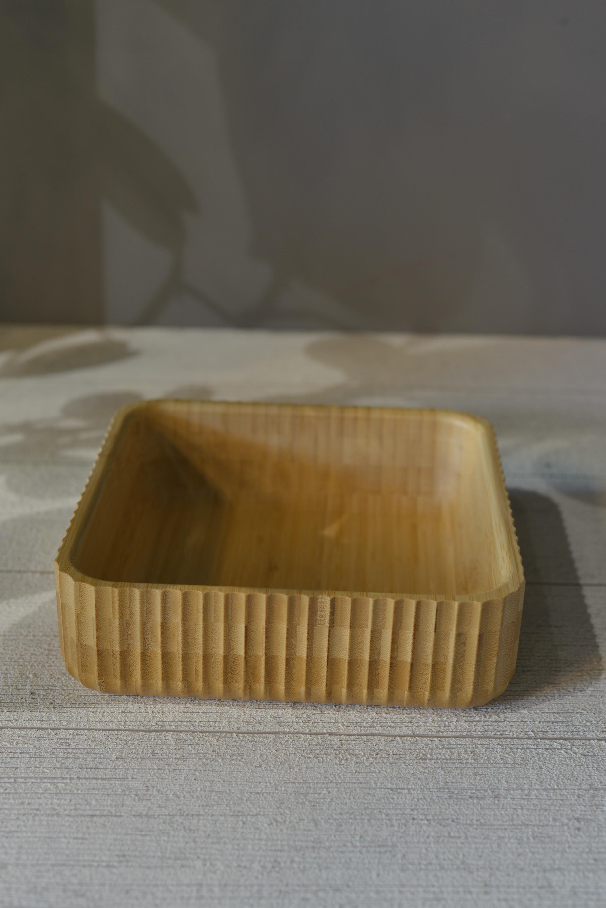 Bambu Curve Kare Büyük Kase - 1 Adet