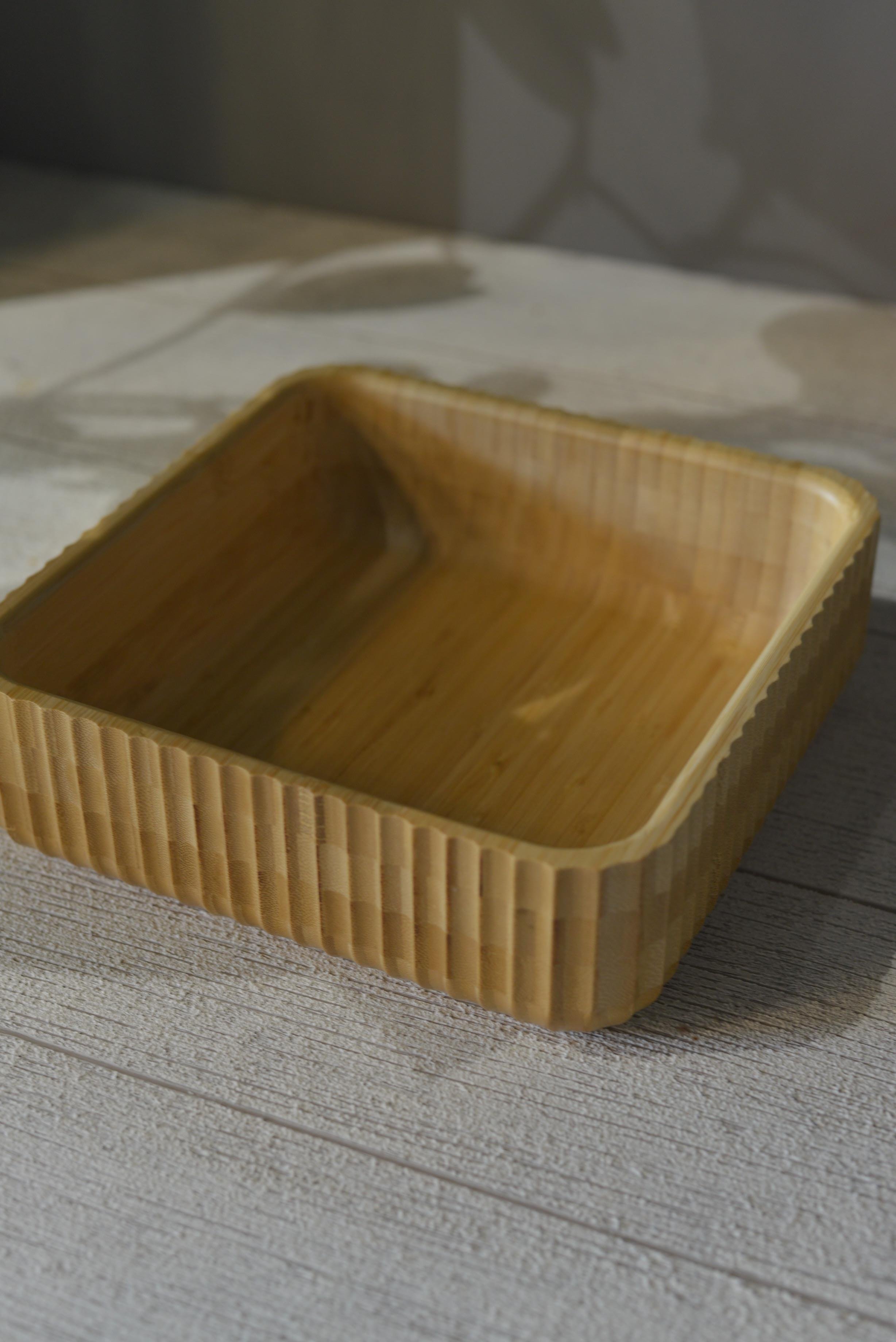 Bambu Curve Kare Büyük Kase - 1 Adet