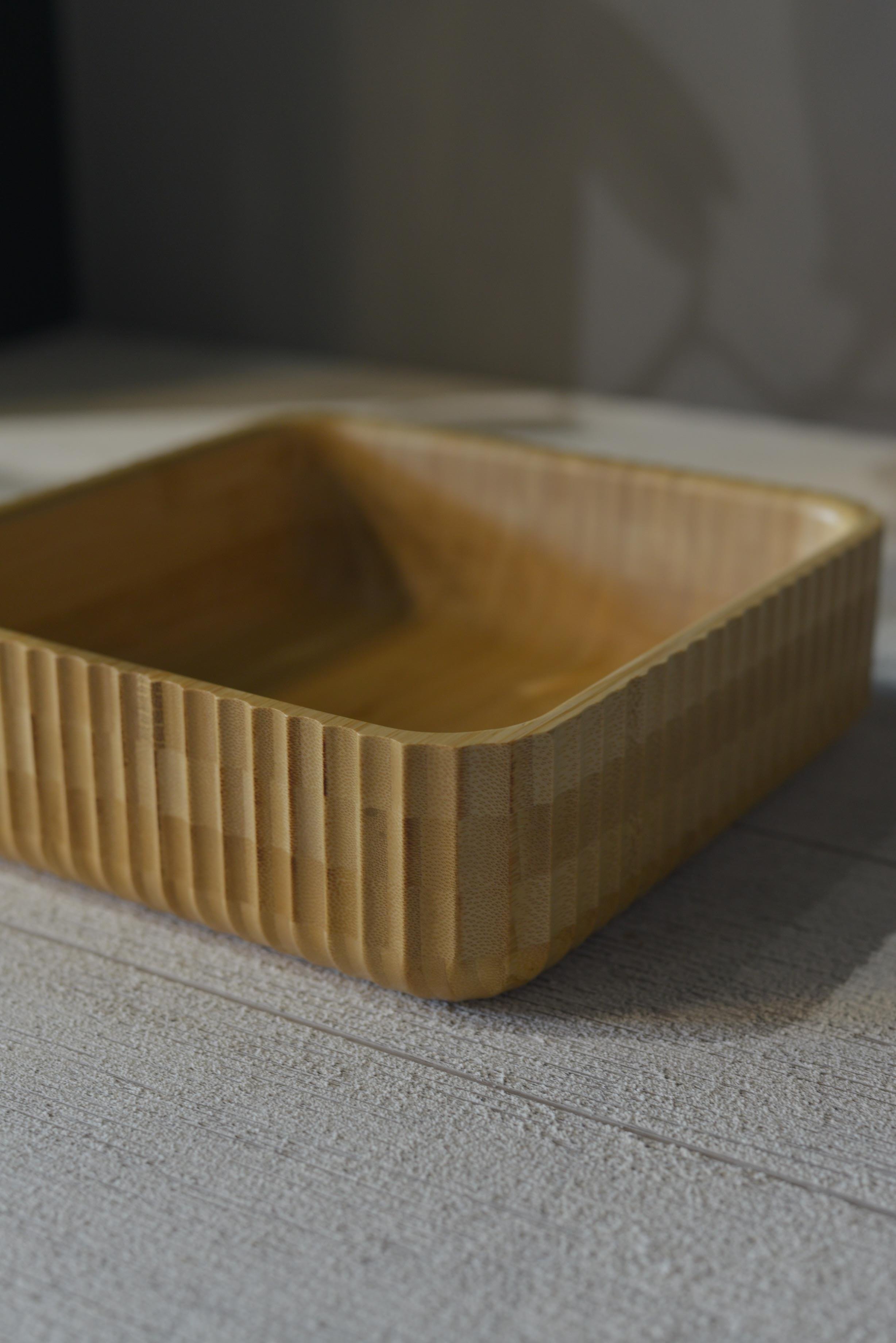 Bambu Curve Kare Büyük Kase - 1 Adet