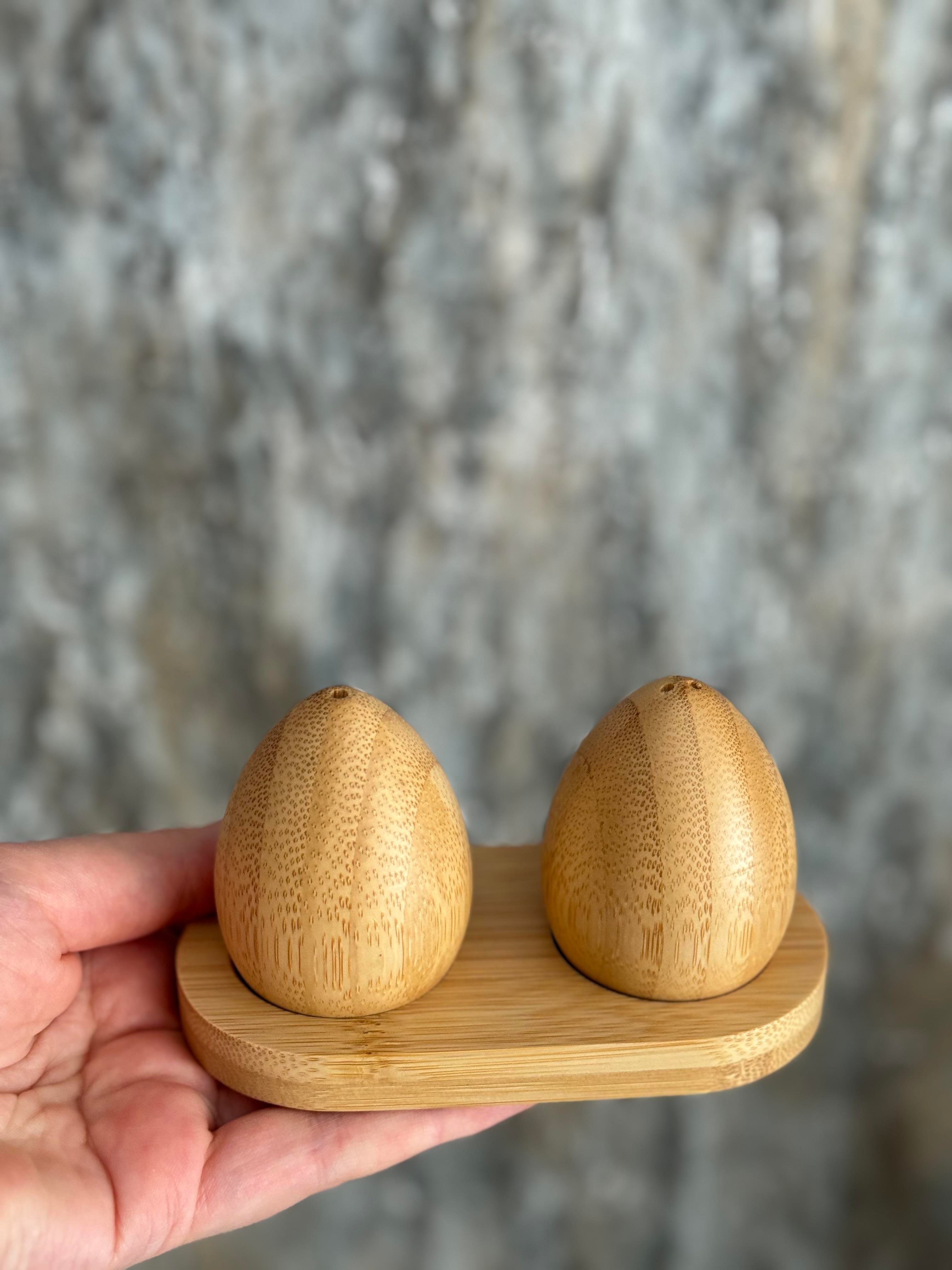 Bambu Yumurta Model Tuzluk & Biberlik