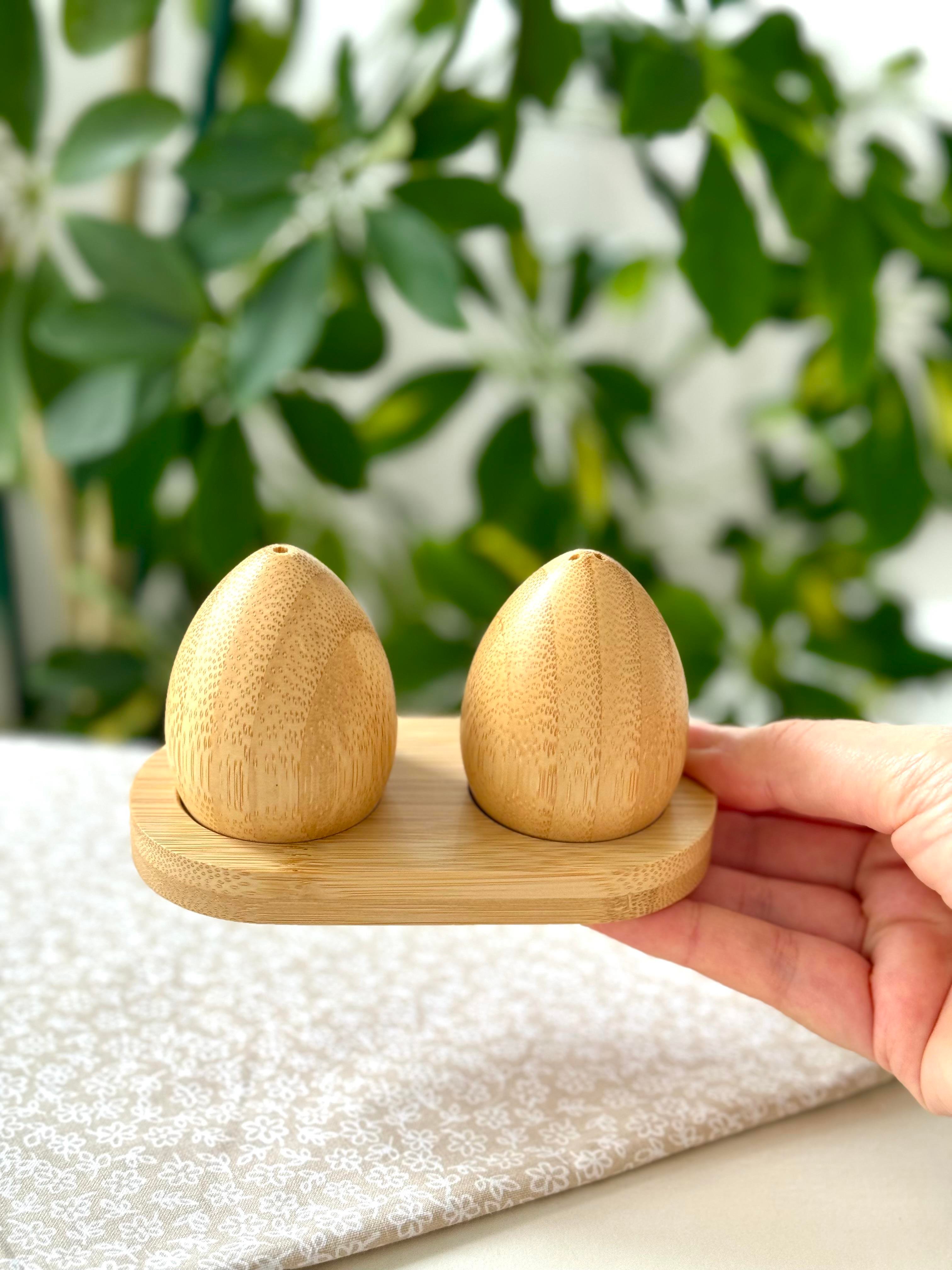 Bambu Yumurta Model Tuzluk & Biberlik