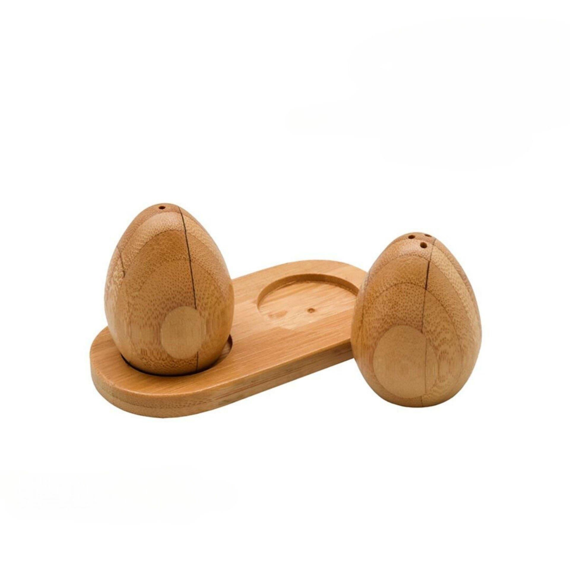 Bambu Yumurta Model Tuzluk & Biberlik