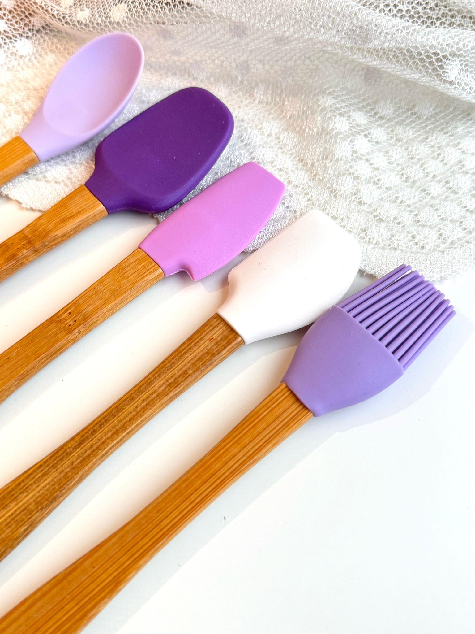 Betty 5 Li Mini Bambu Spatula Seti - Mor