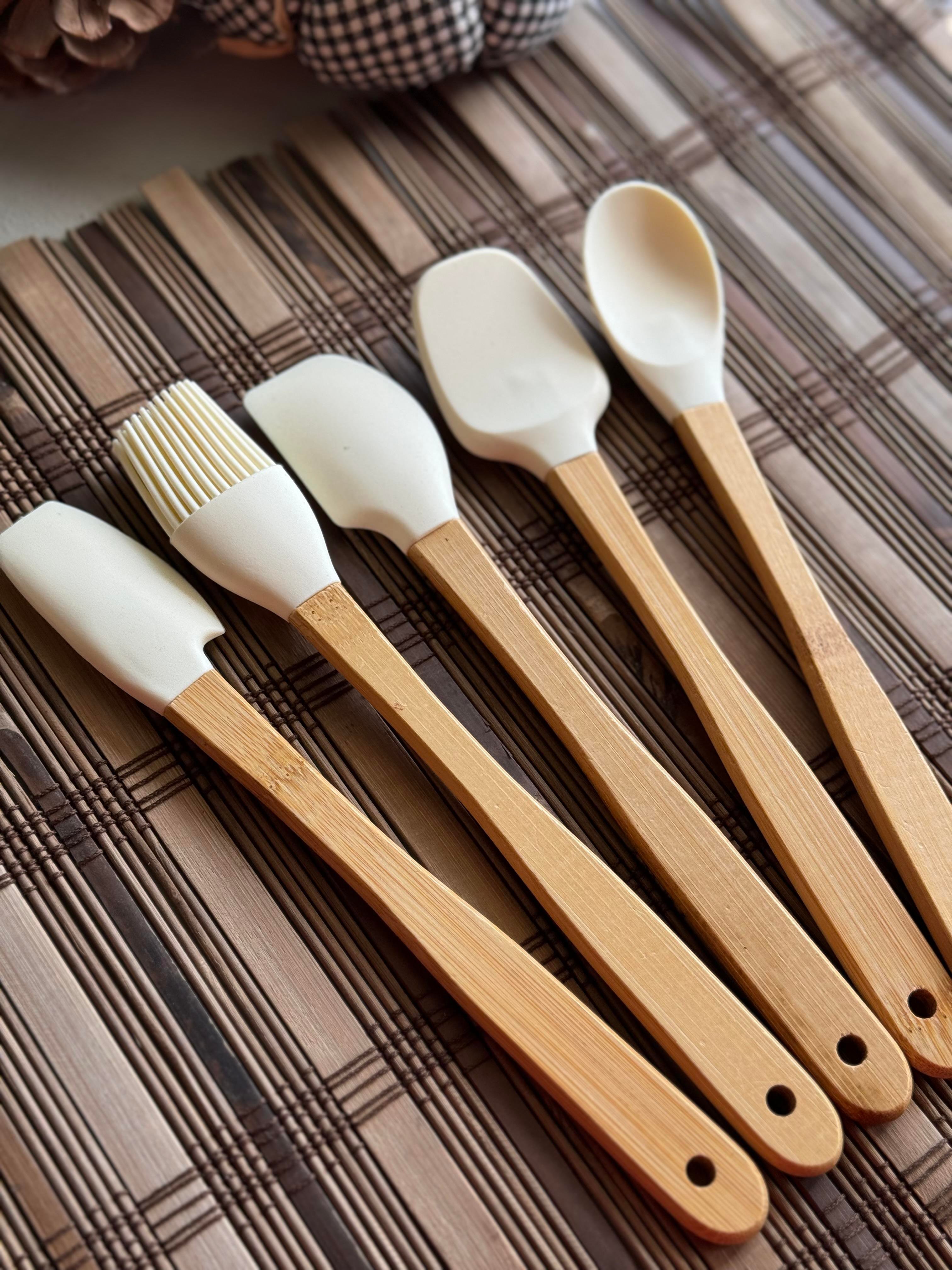 Bety 5 Li Mini Bambu Spatula Seti - Krem
