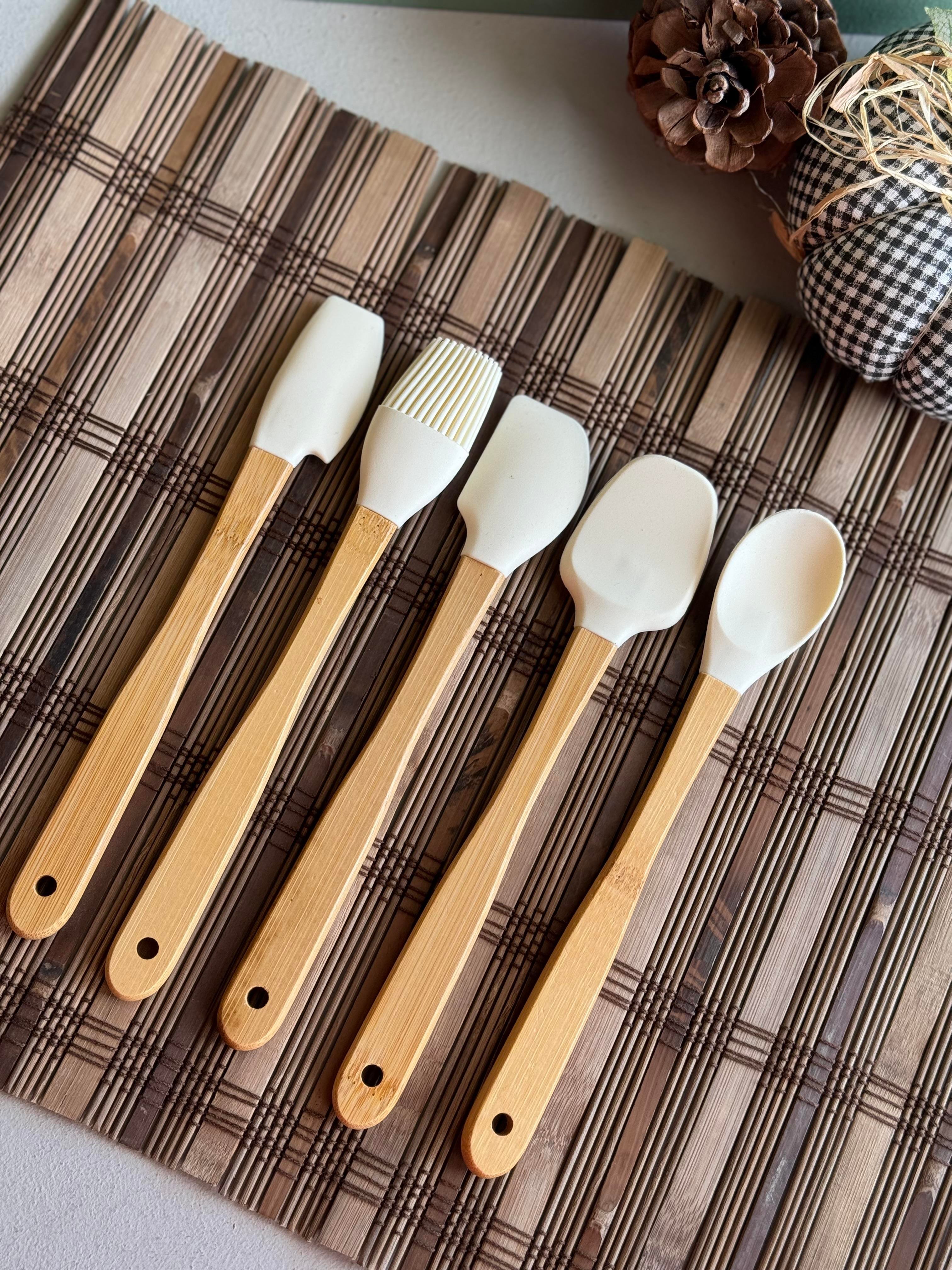 Bety 5 Li Mini Bambu Spatula Seti - Krem