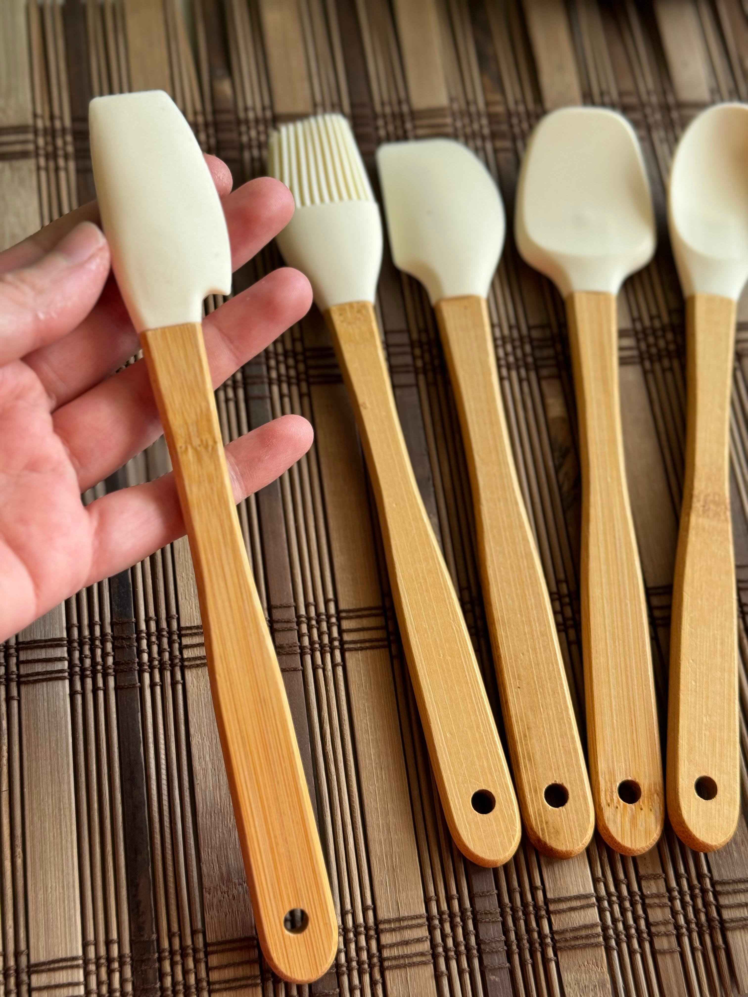 Bety 5 Li Mini Bambu Spatula Seti - Krem
