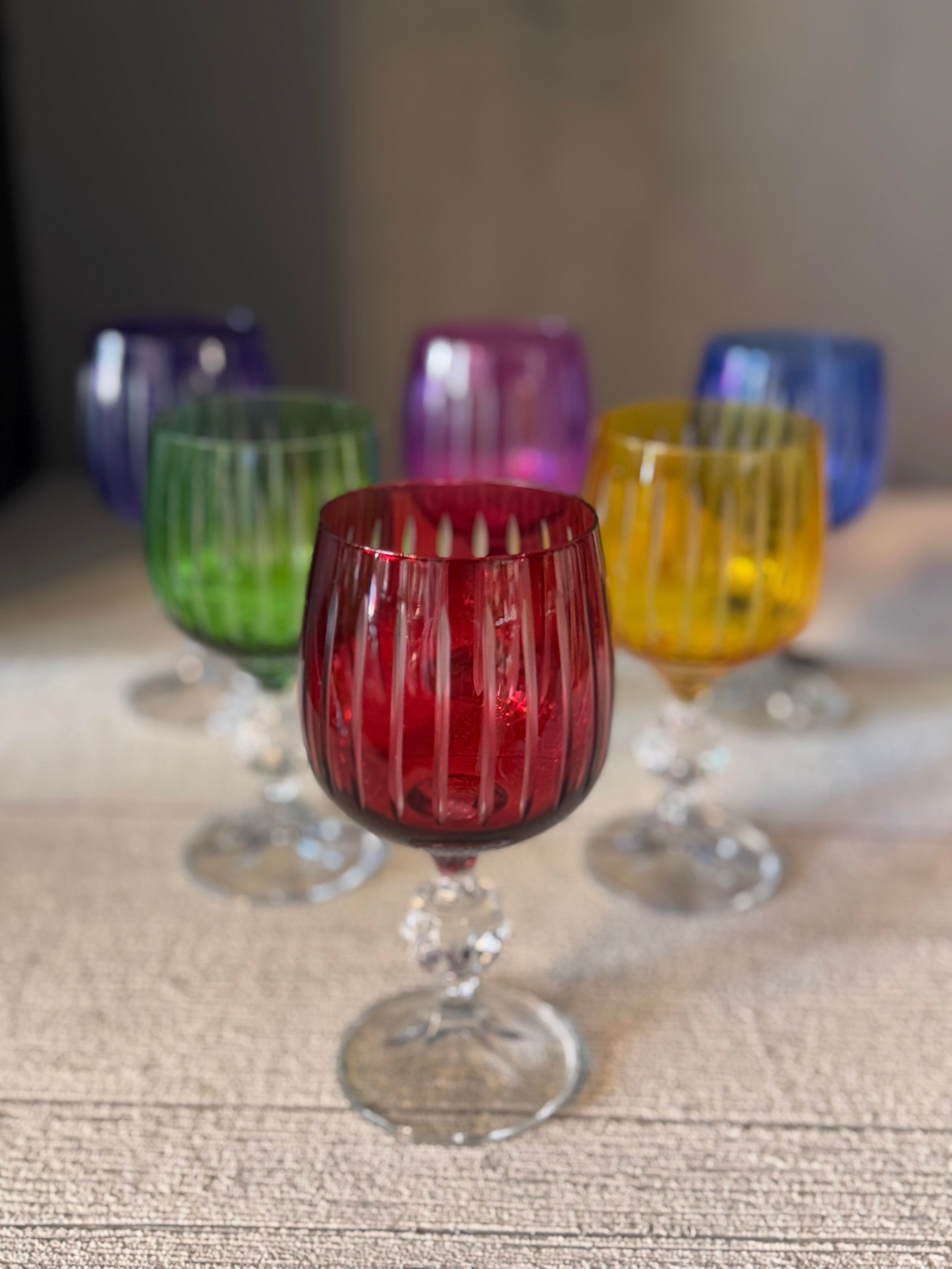 Bohemia Altı Renk Kahve Yanı Cam Bardak 6 lı - 190 CC