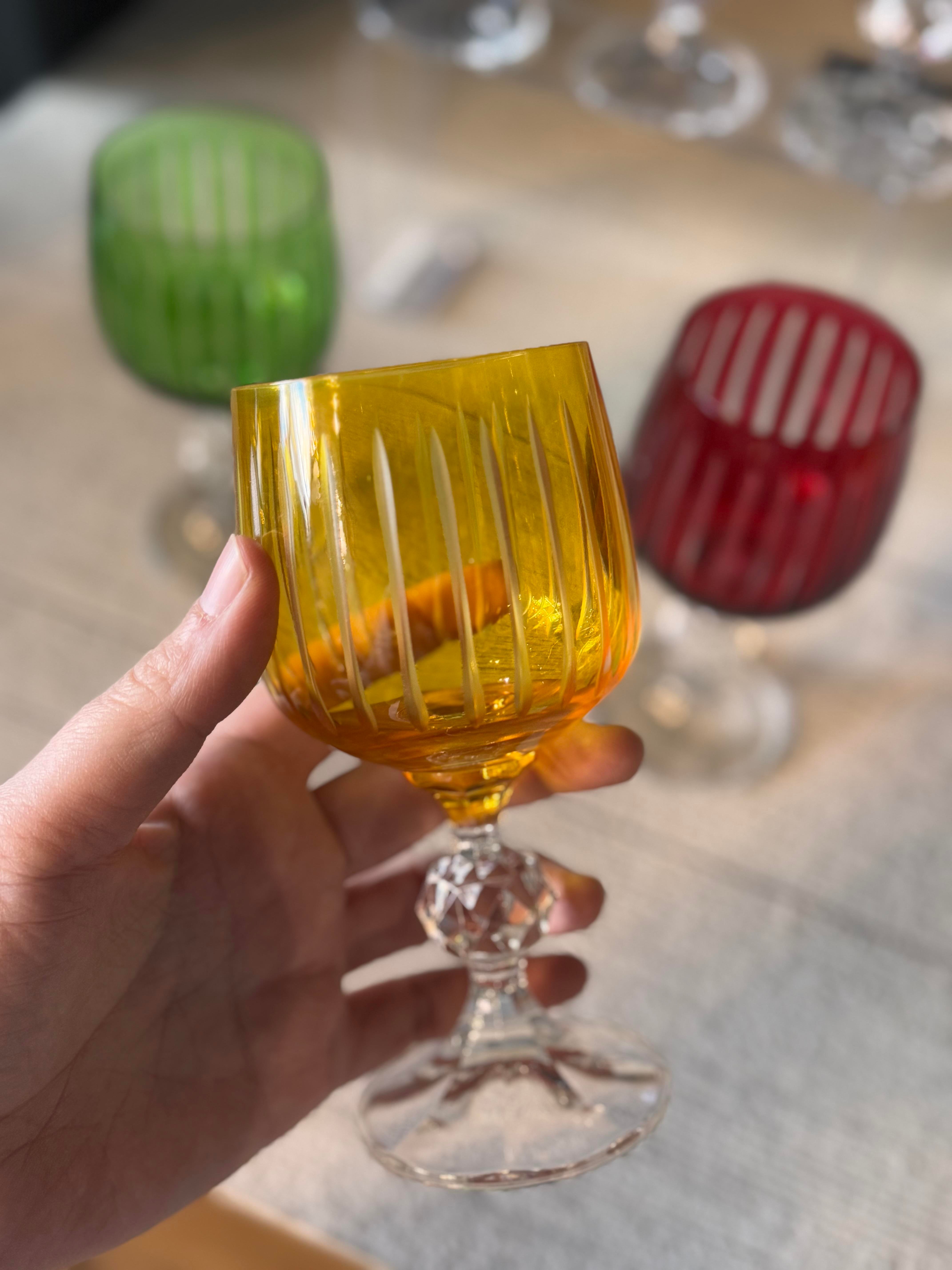 Bohemia Altı Renk Kahve Yanı Cam Bardak 6 lı - 190 CC