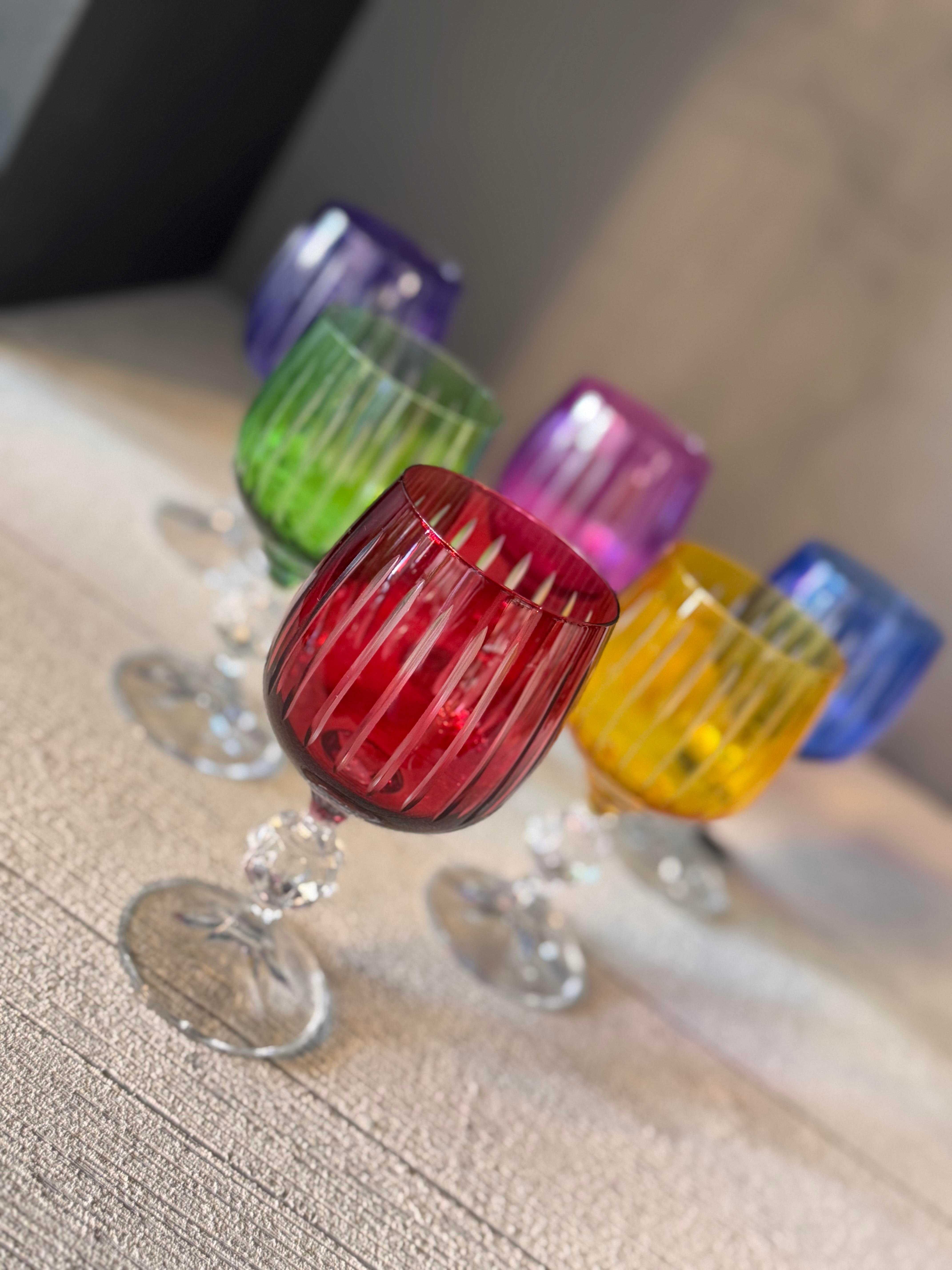 Bohemia Altı Renk Kahve Yanı Cam Bardak 6 lı - 190 CC