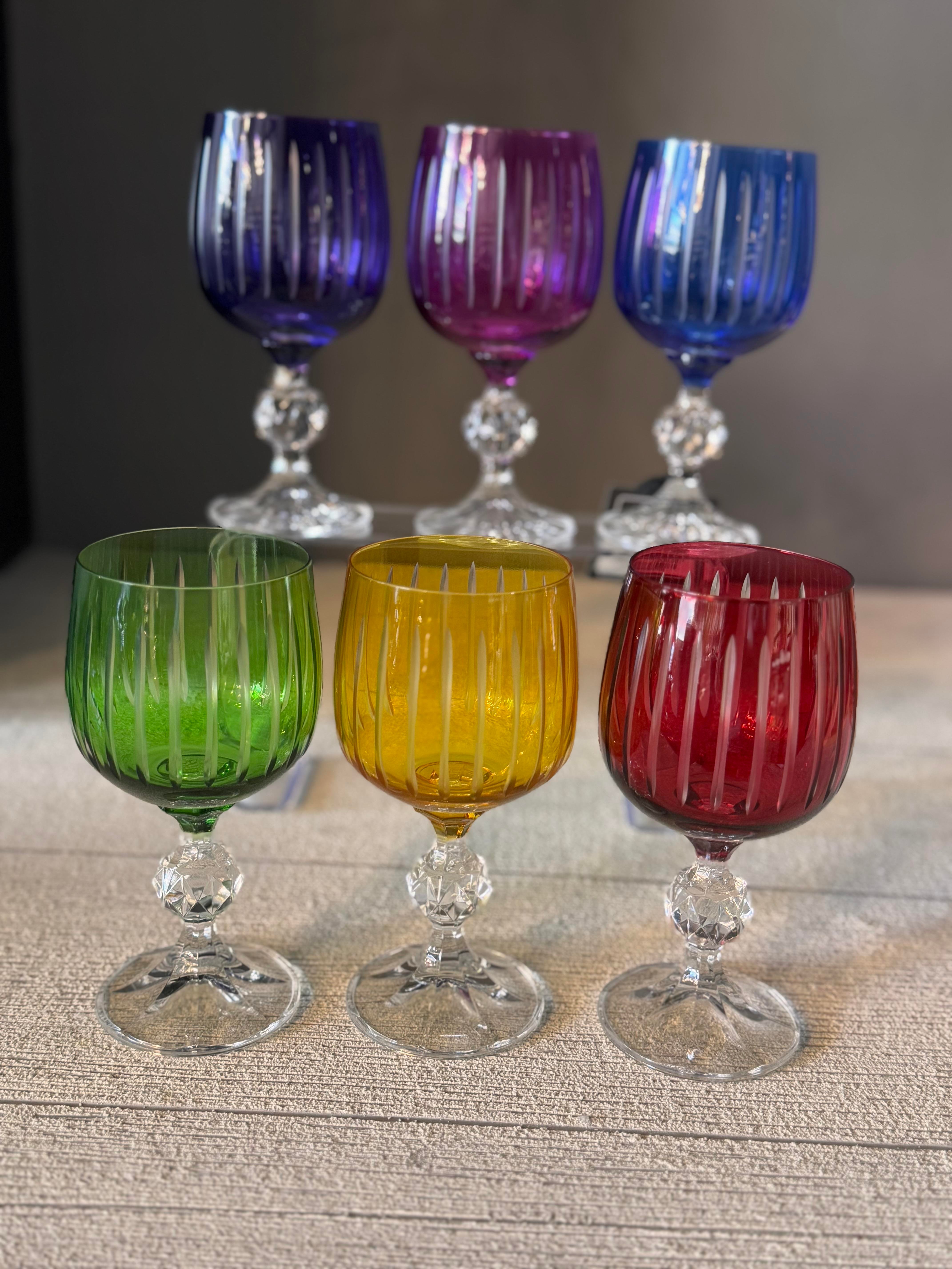 Bohemia Altı Renk Kahve Yanı Cam Bardak 6 lı - 190 CC