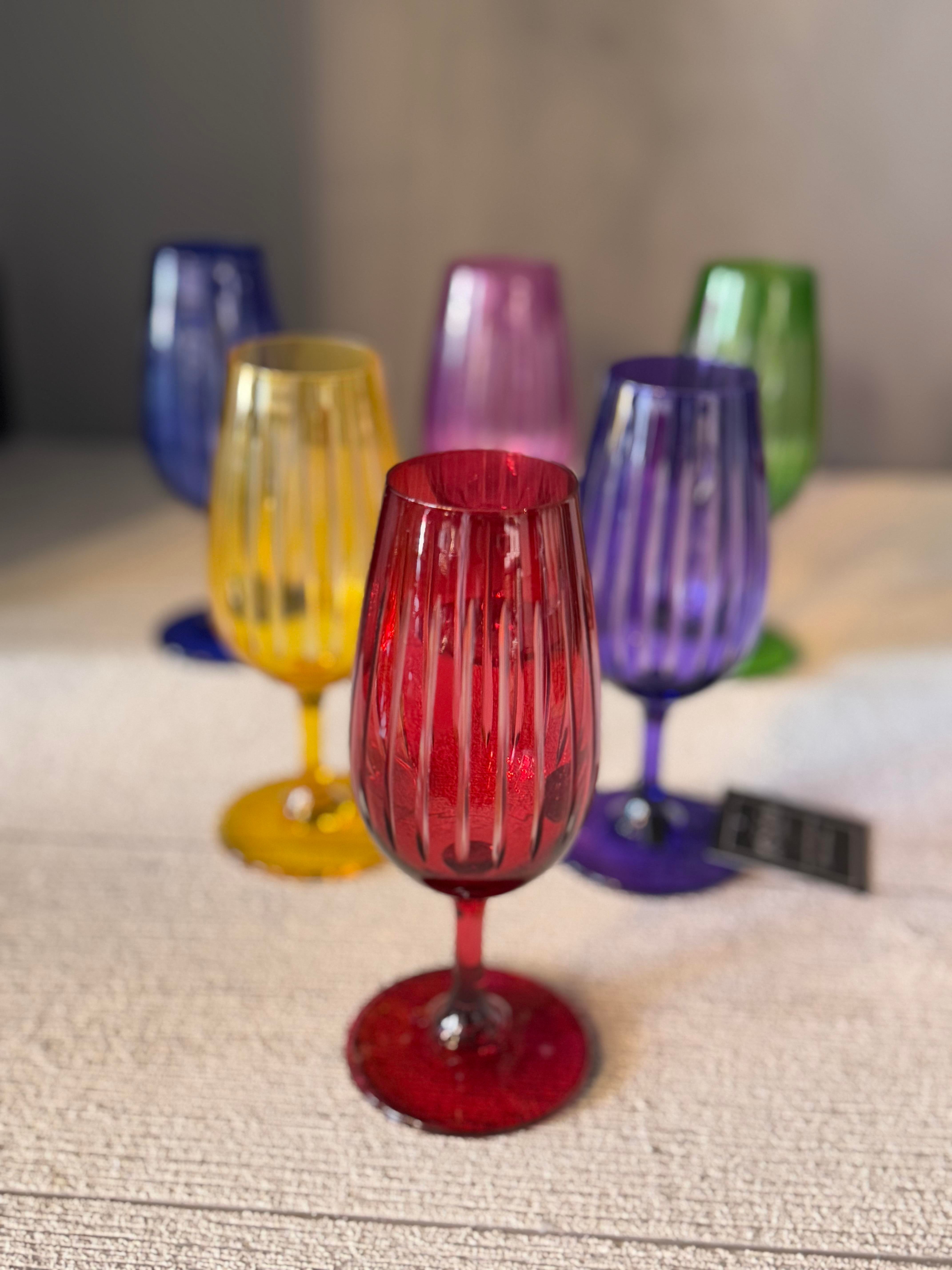 Bohemia Altı Renk Lazer Kahve Yanı Cam Bardak 6 lı - 210 CC