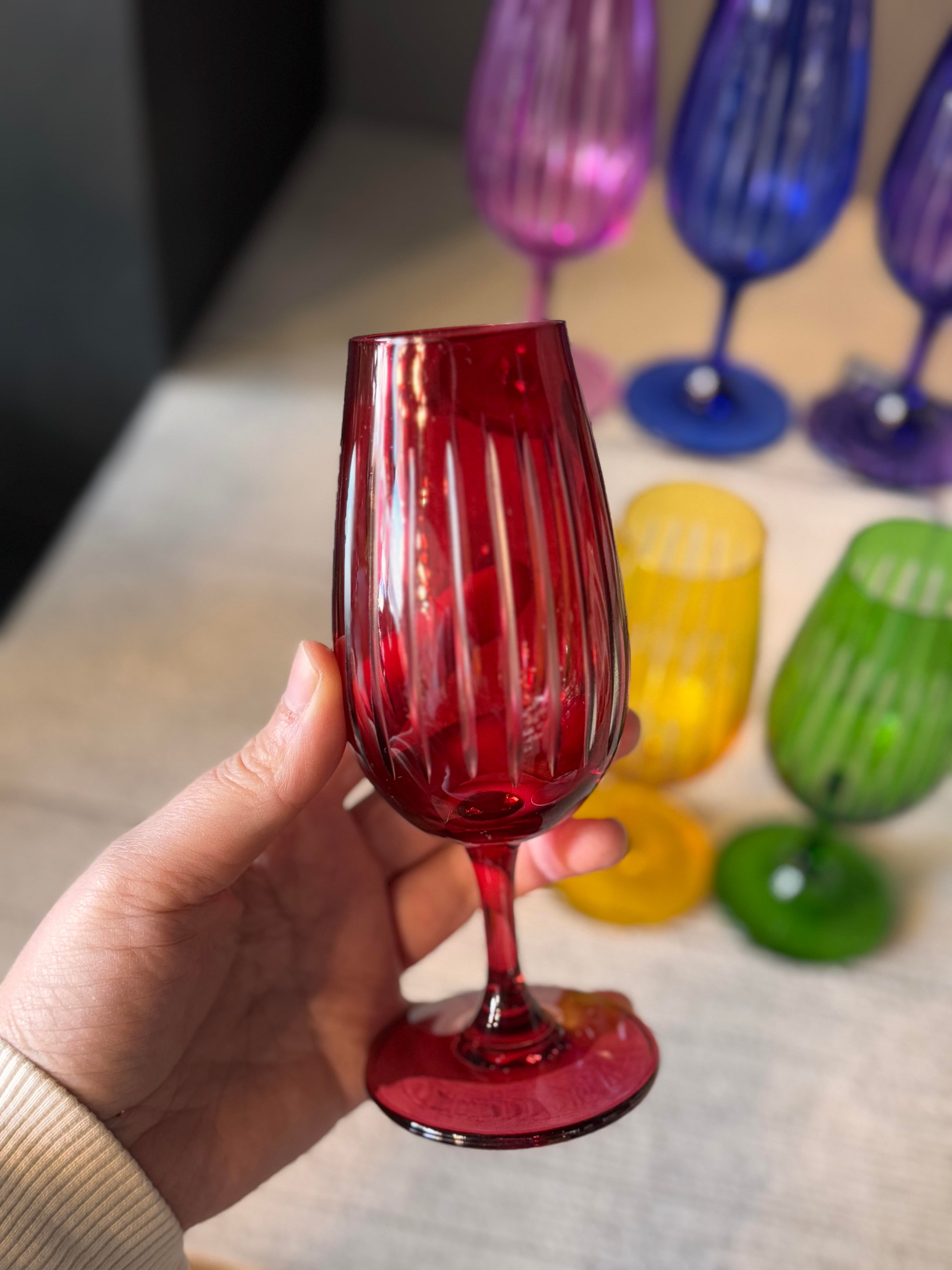 Bohemia Altı Renk Lazer Kahve Yanı Cam Bardak 6 lı - 210 CC