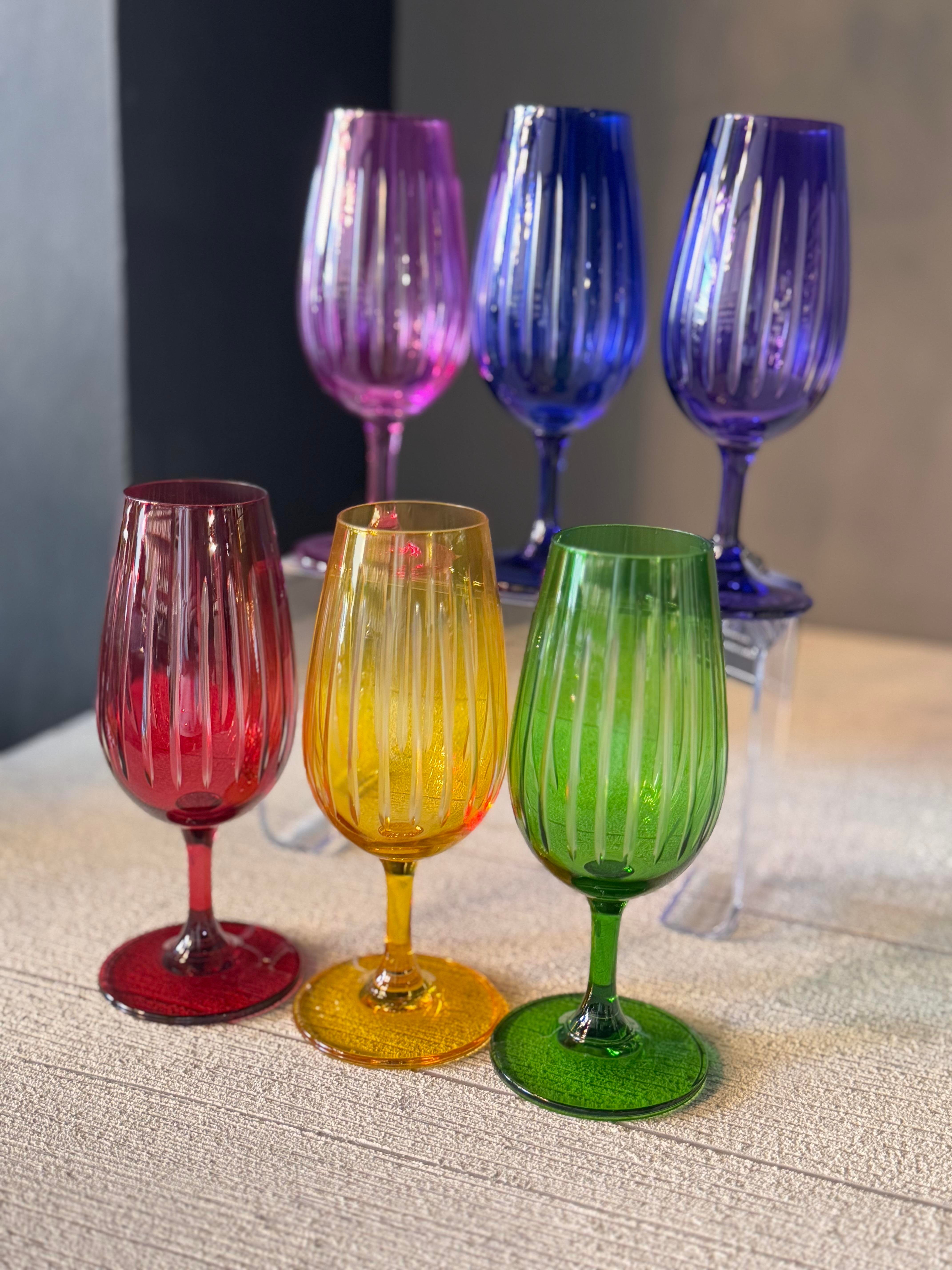 Bohemia Altı Renk Lazer Kahve Yanı Cam Bardak 6 lı - 210 CC