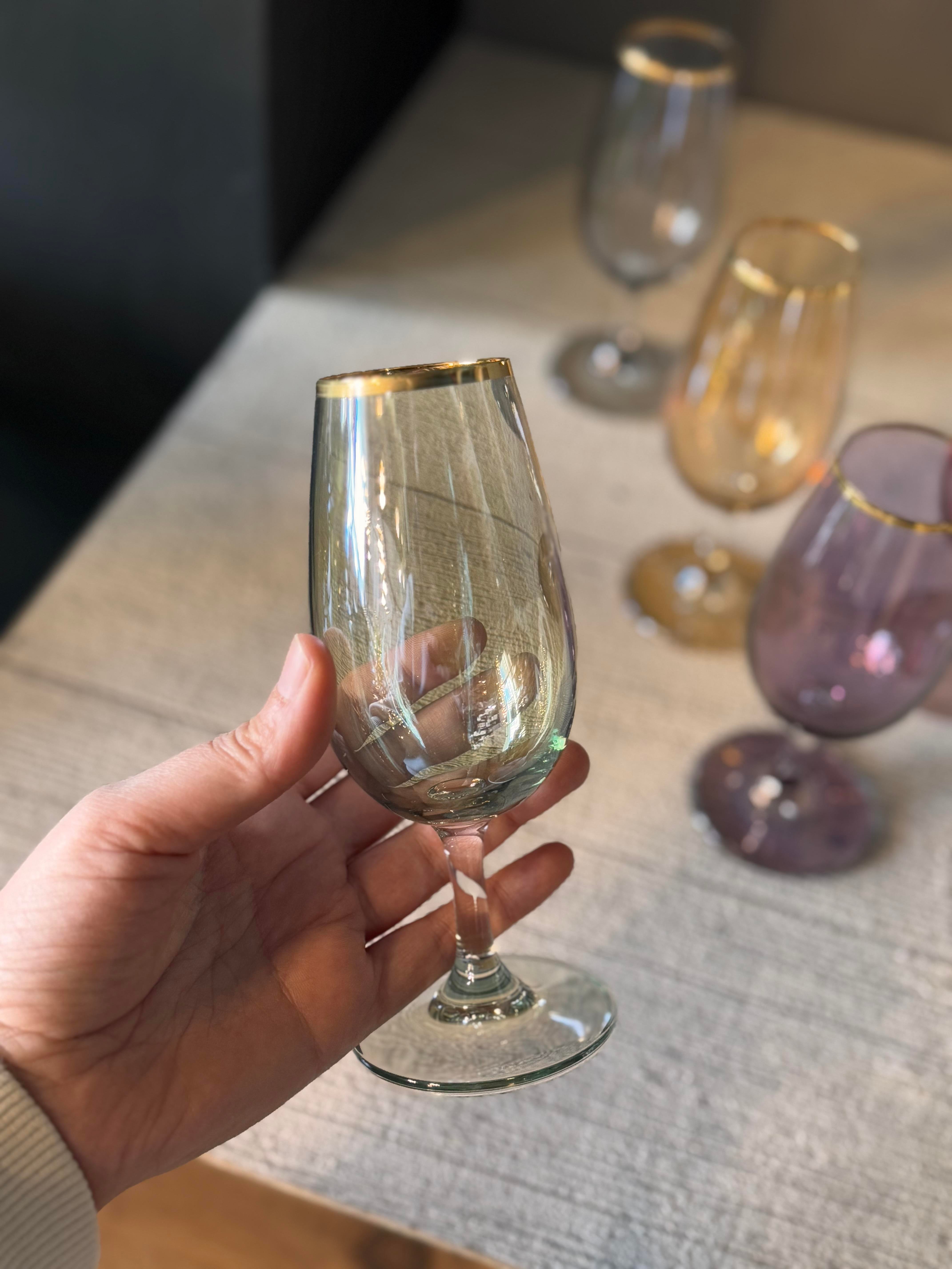 Bohemia Altı Renk Lüster Kahve Yanı Cam Bardak 6 lı - 210 CC