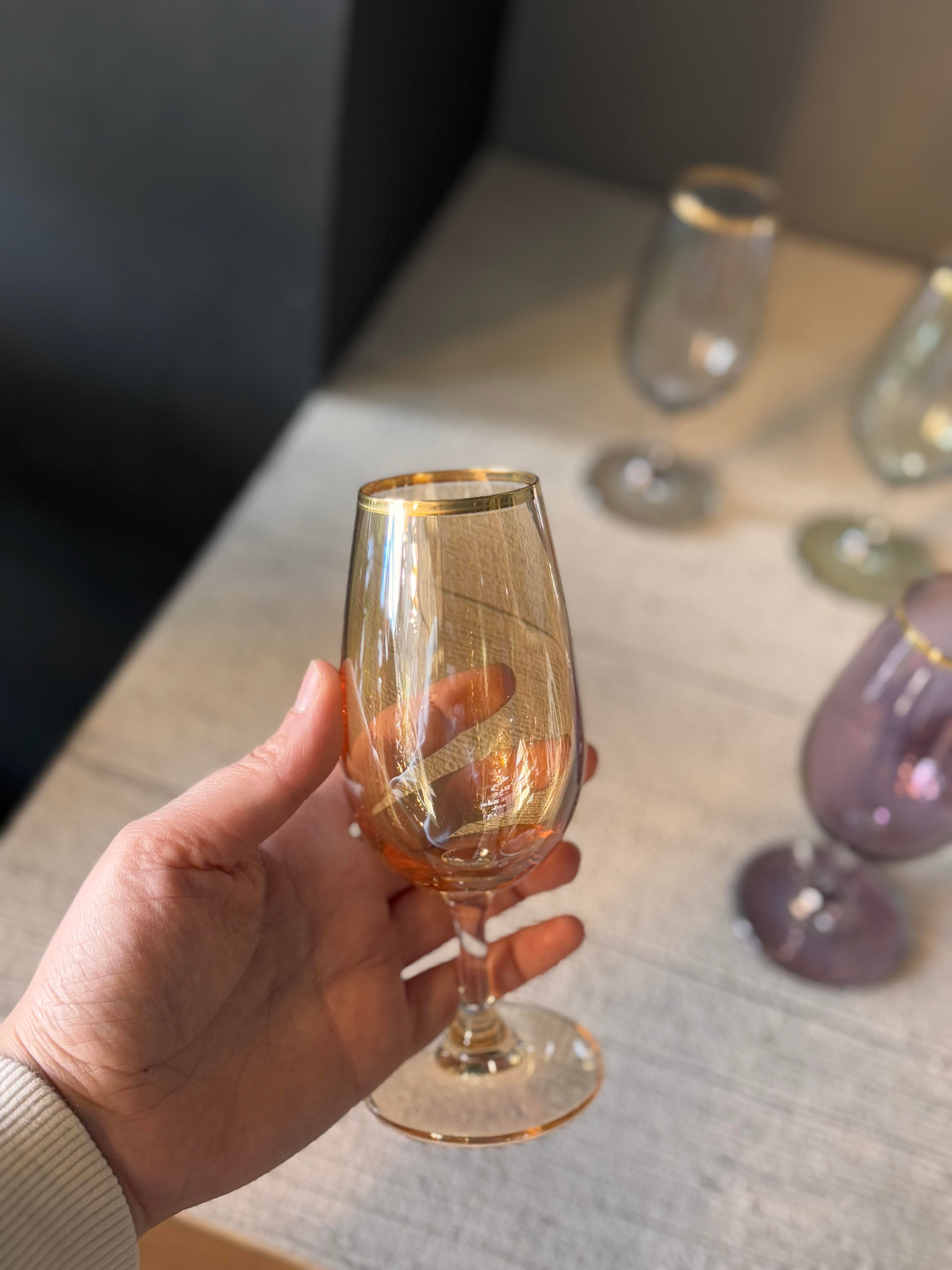 Bohemia Altı Renk Lüster Kahve Yanı Cam Bardak 6 lı - 210 CC