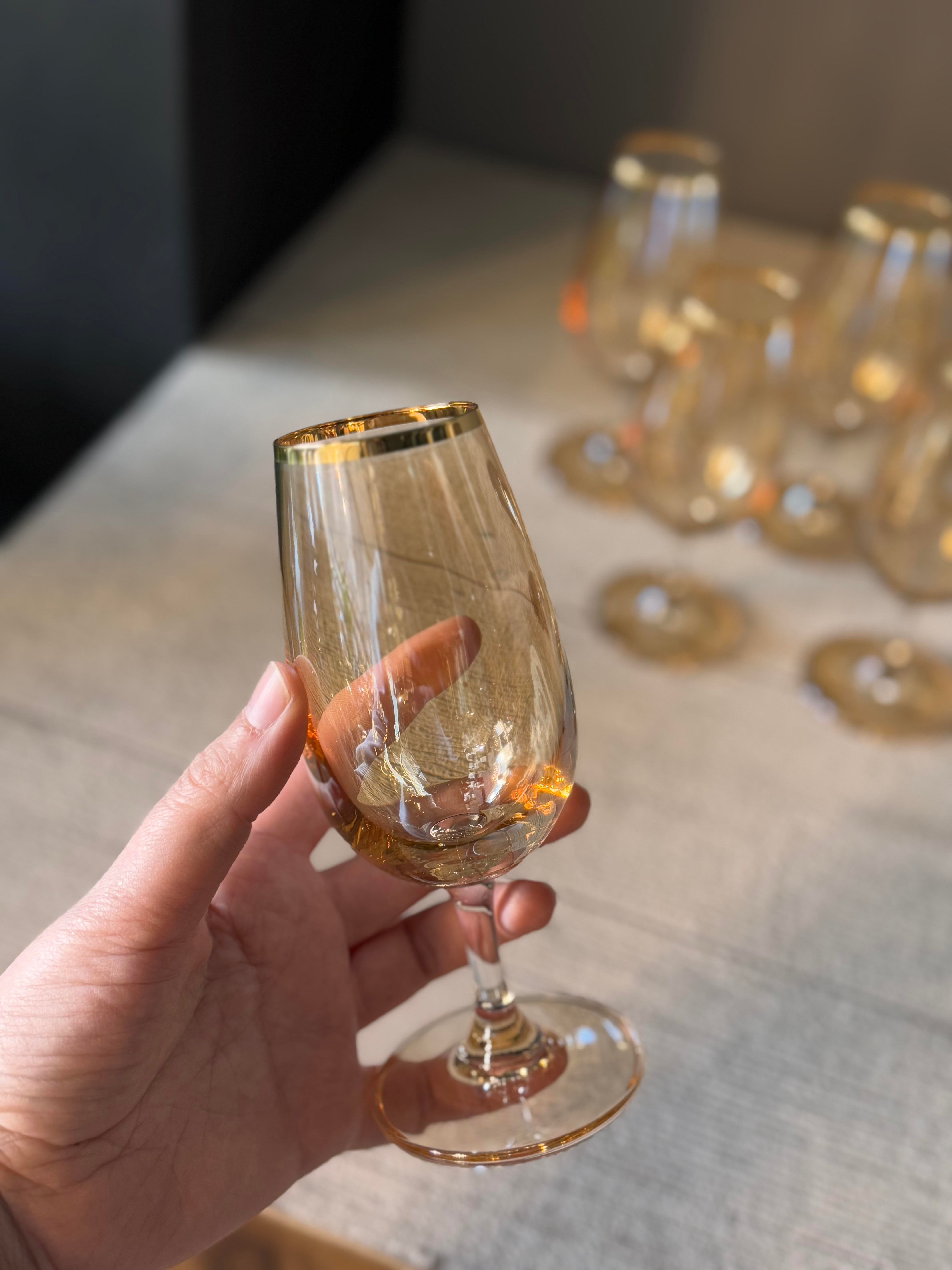 Bohemia Bal Lüster Kahve Yanı Cam Bardak 6 lı - 210 CC