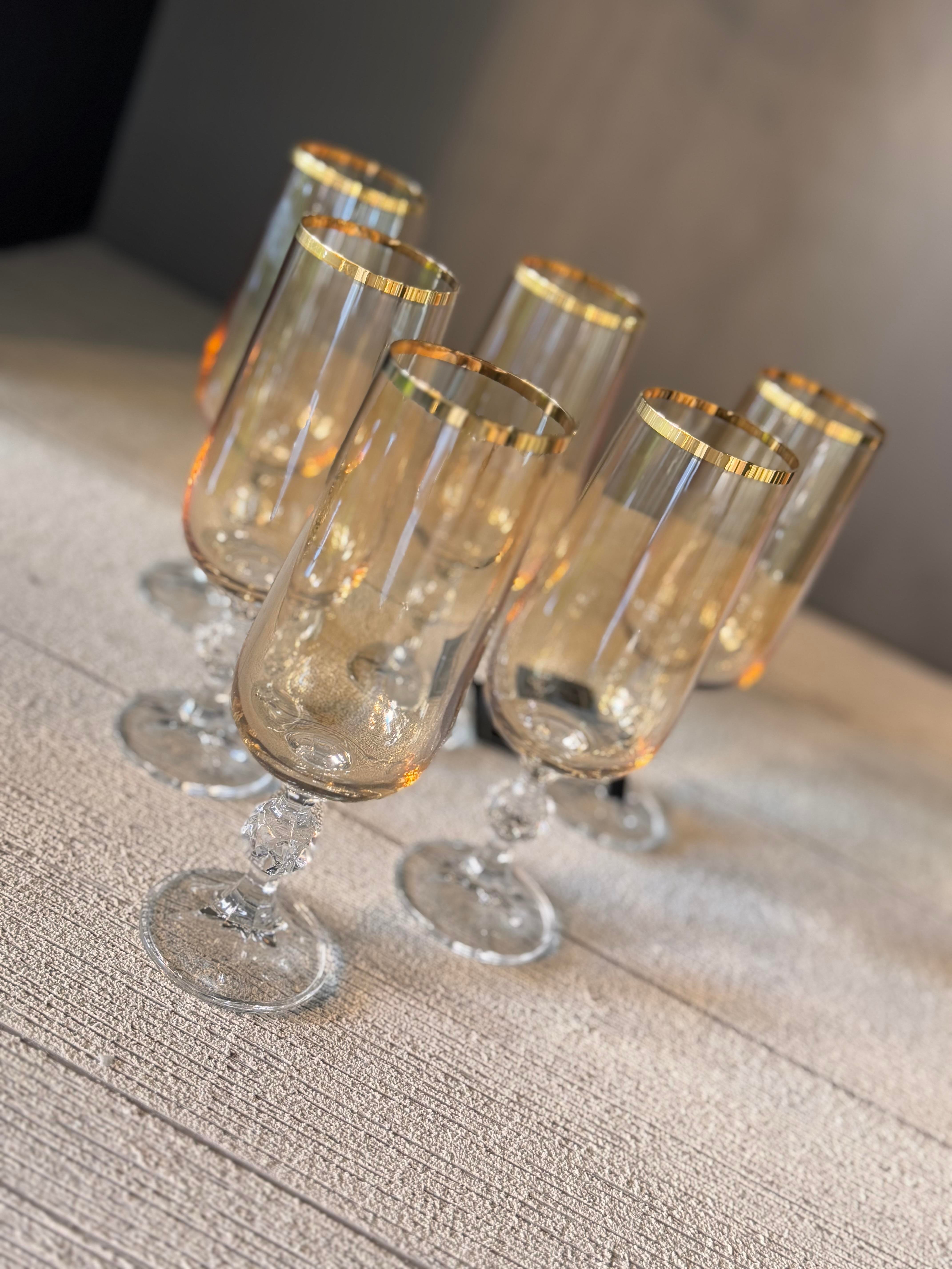 Bohemia Bal Lüster Kahve Yanı Cam Bardak 6 lı - 180 CC