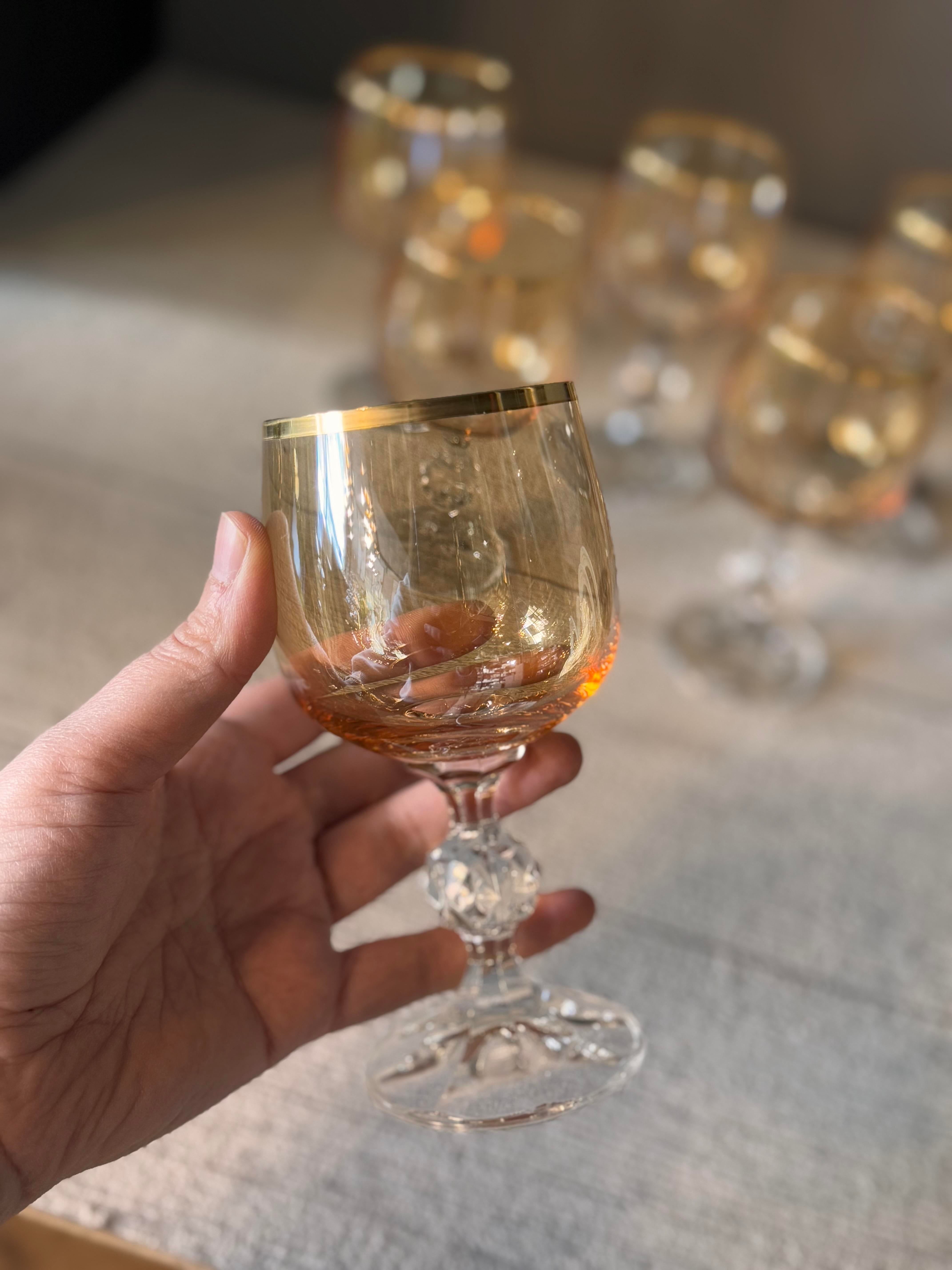 Bohemia Bal Lüster Kahve Yanı Cam Bardak 6 lı - 190 CC