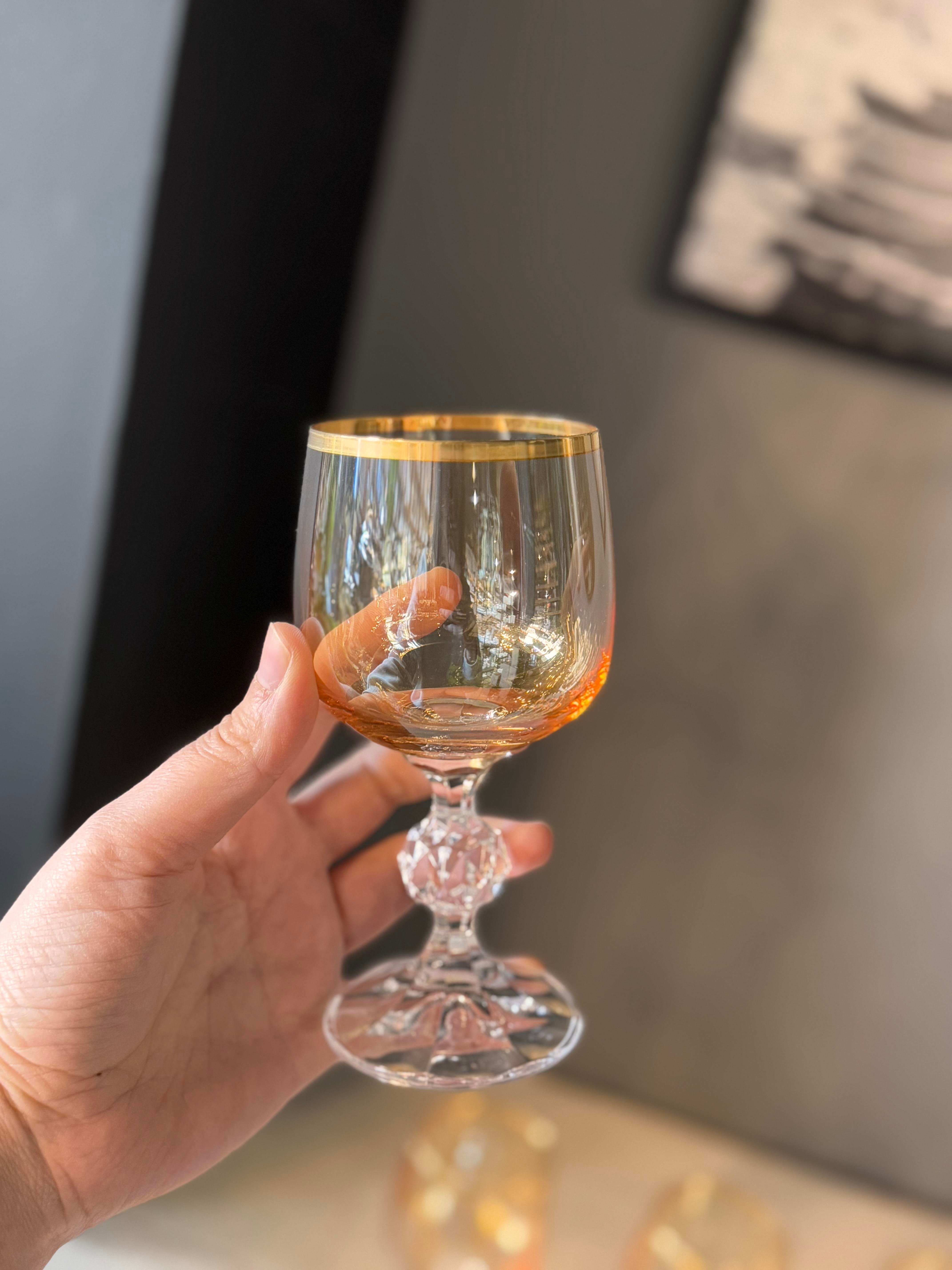 Bohemia Bal Lüster Kahve Yanı Cam Bardak 6 lı - 190 CC