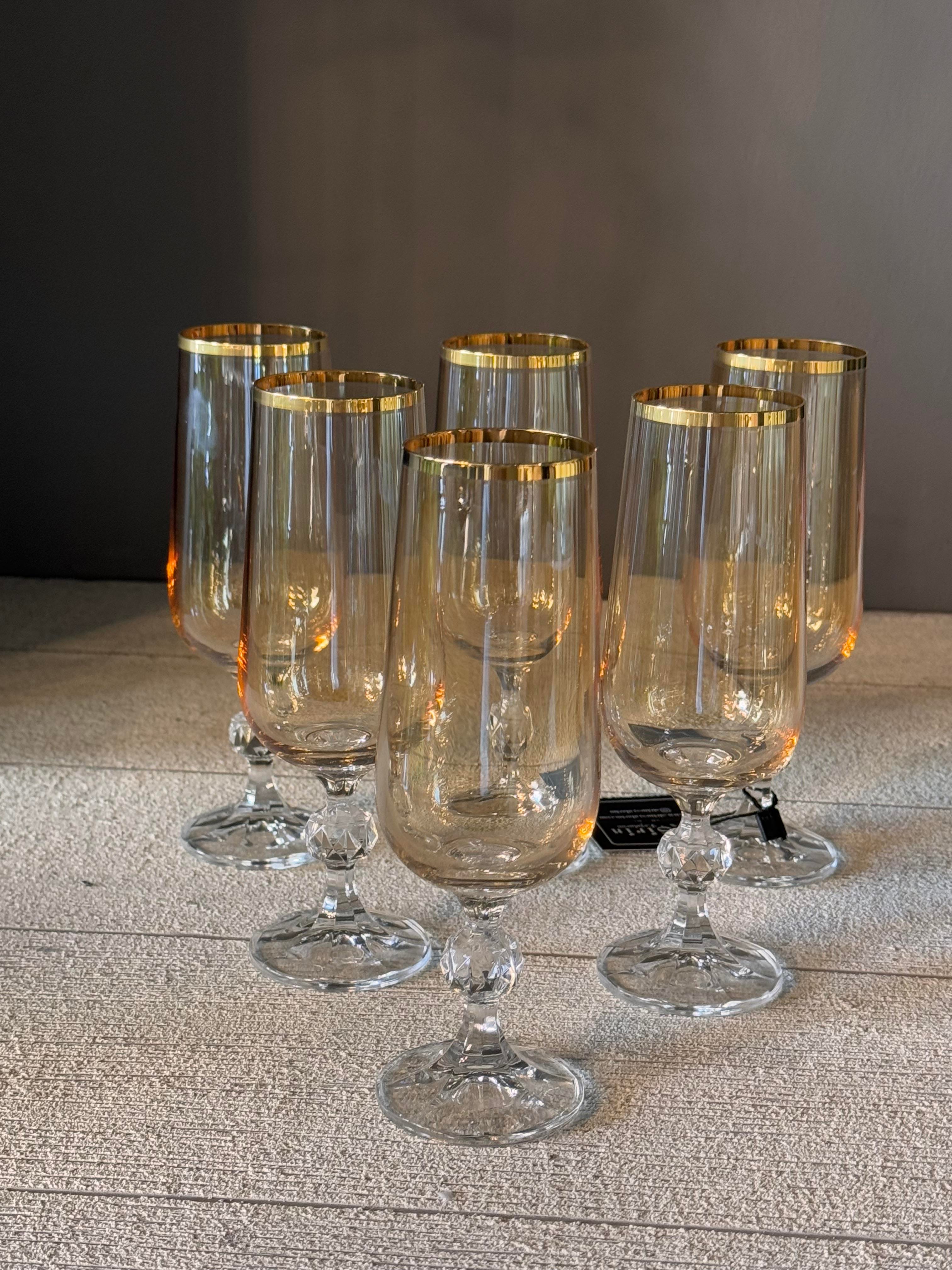 Bohemia Bal Lüster Kahve Yanı Cam Bardak 6 lı - 180 CC