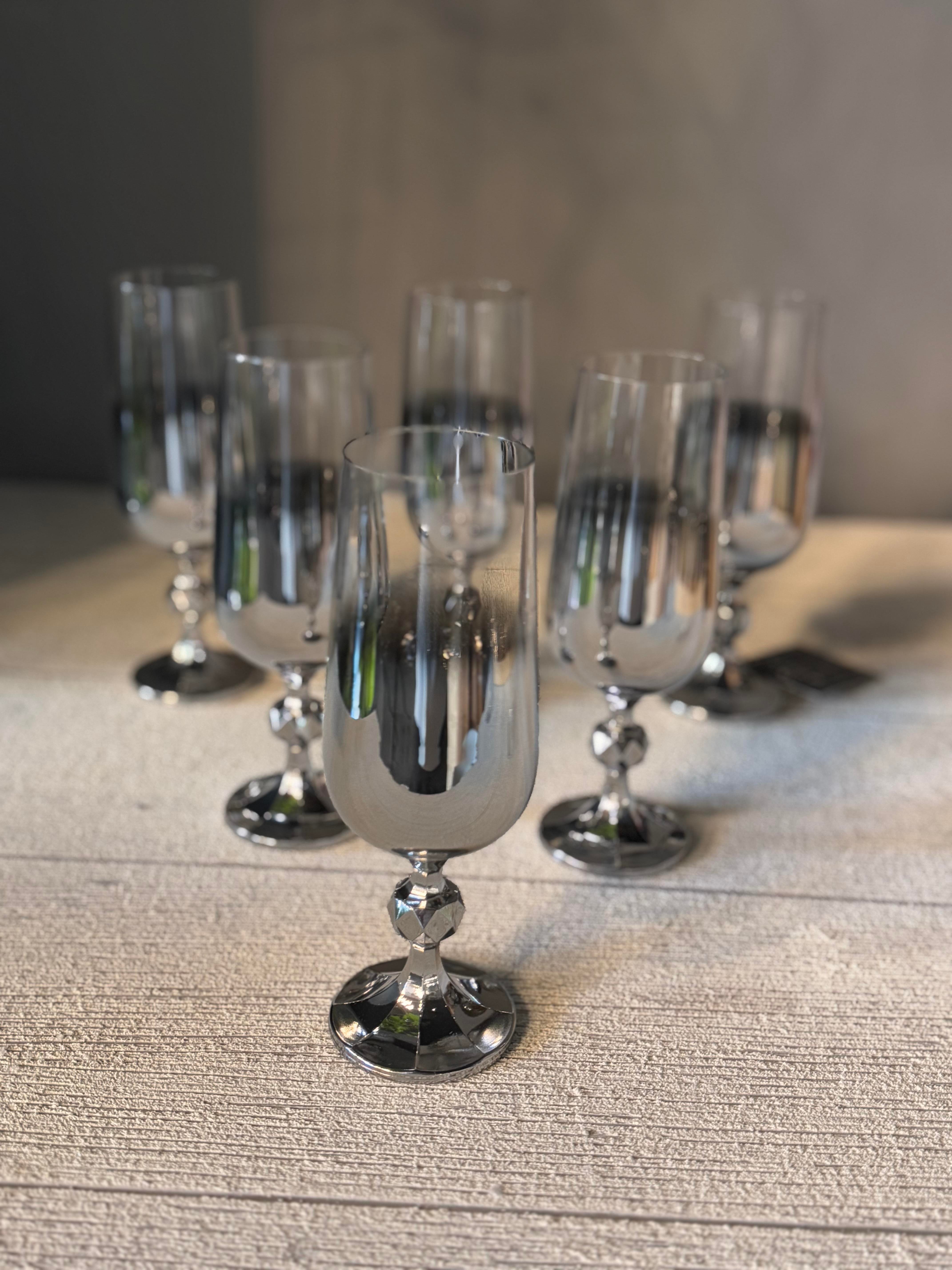 Bohemia Titanyum Silver Kahve Yanı Cam Bardak 6 lı - 180 CC