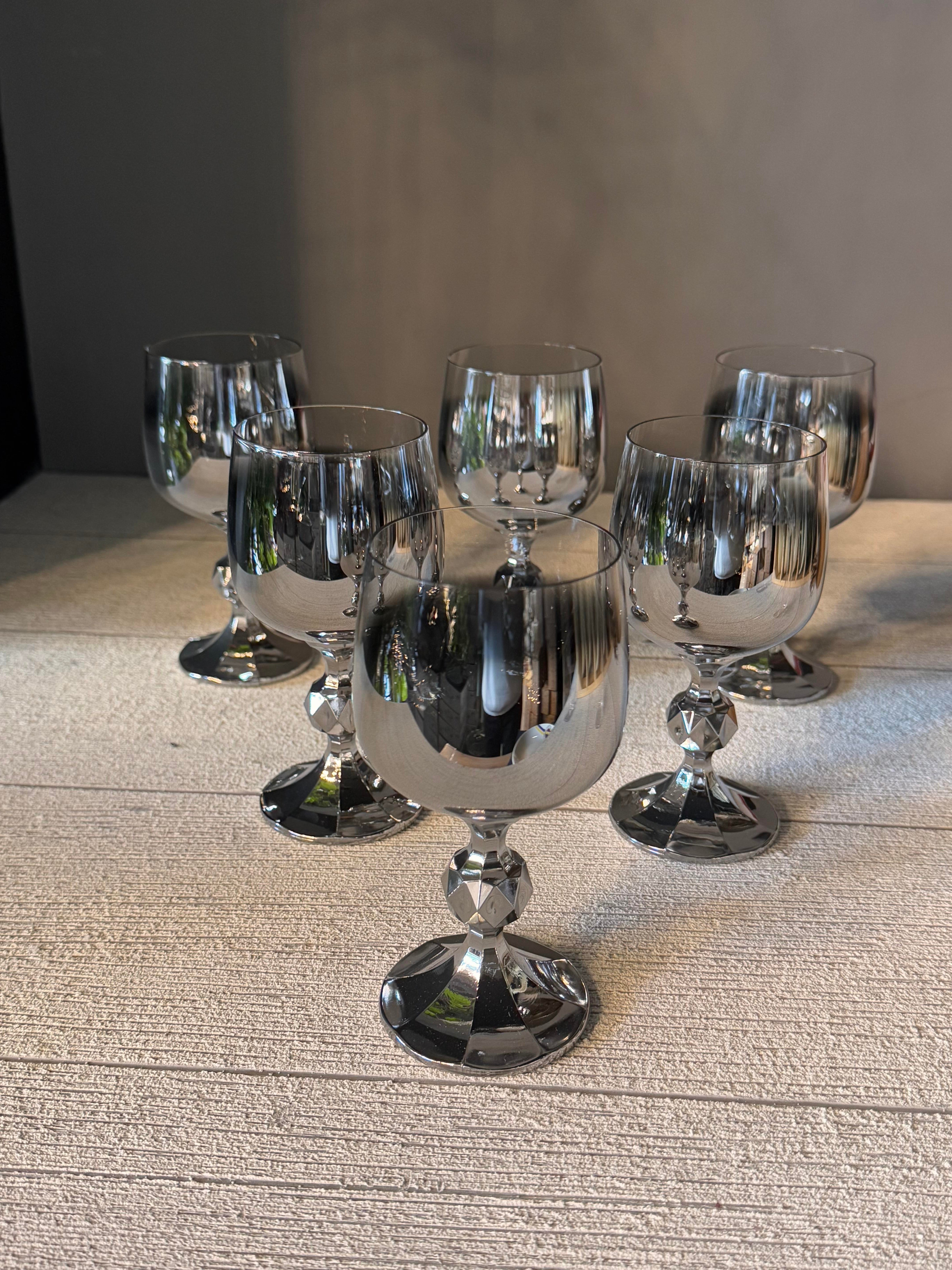 Bohemia Titanyum Silver Kahve Yanı Cam Bardak 6 lı - 150 CC