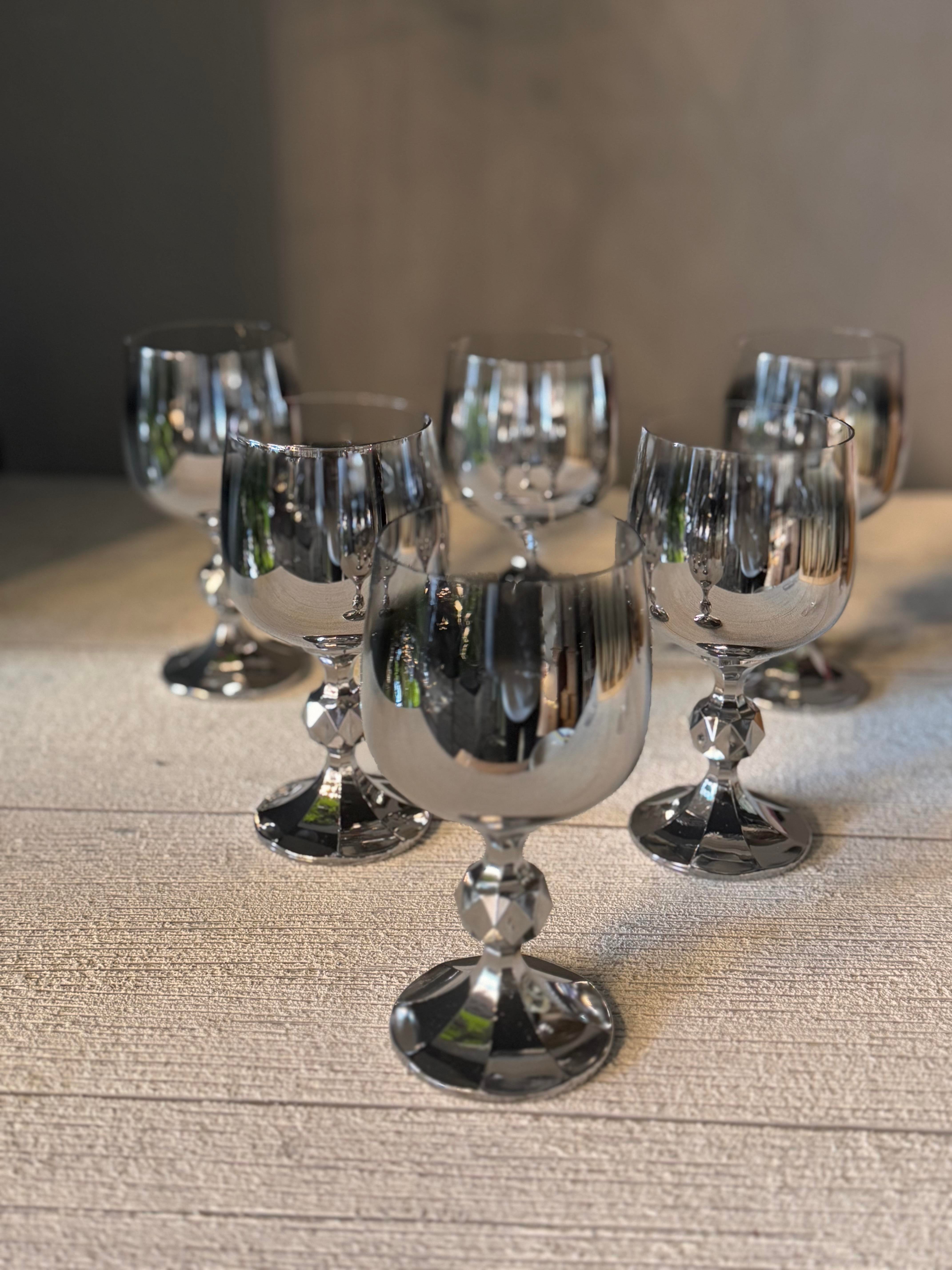 Bohemia Titanyum Silver Kahve Yanı Cam Bardak 6 lı - 150 CC