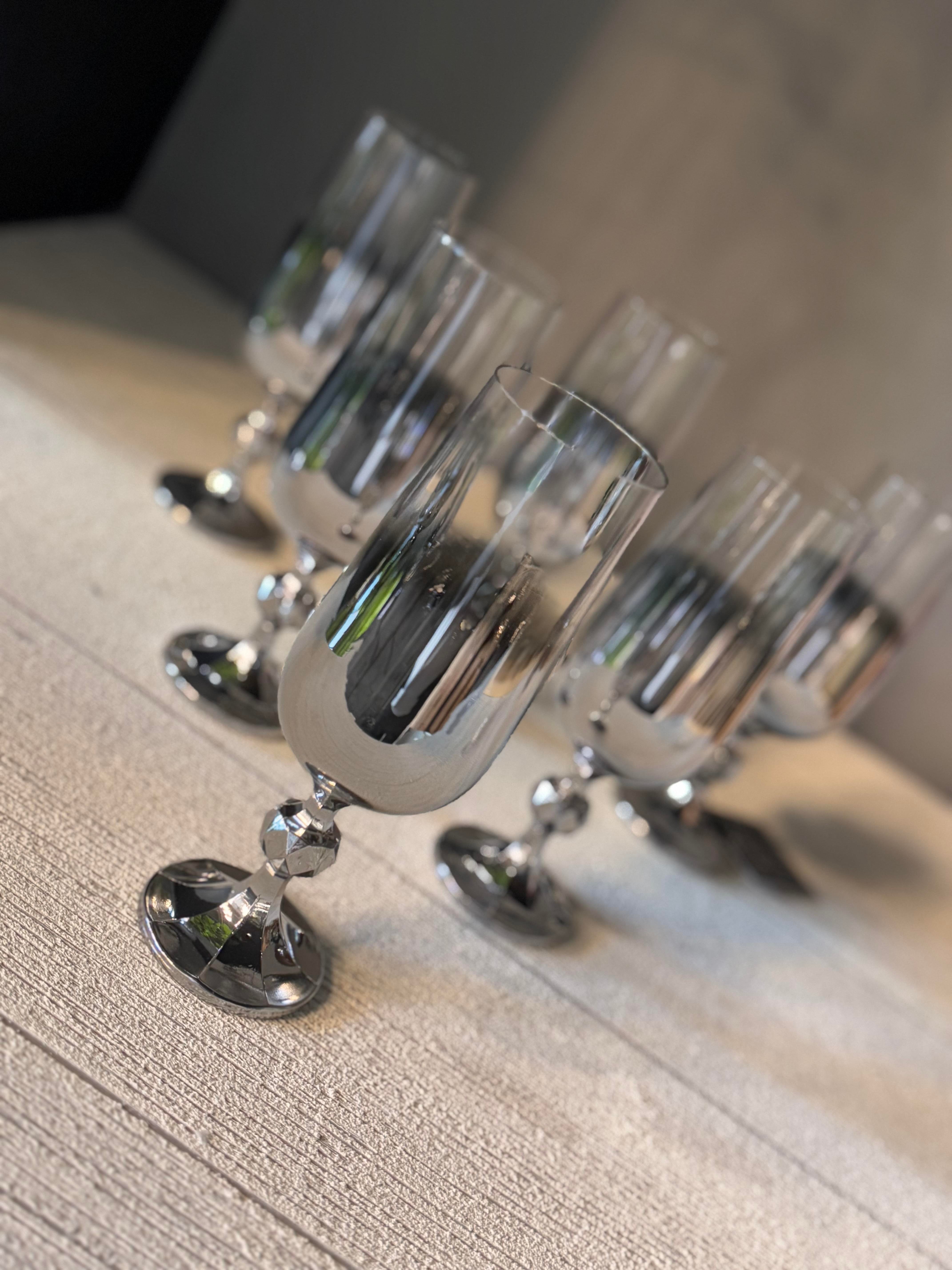 Bohemia Titanyum Silver Kahve Yanı Cam Bardak 6 lı - 180 CC