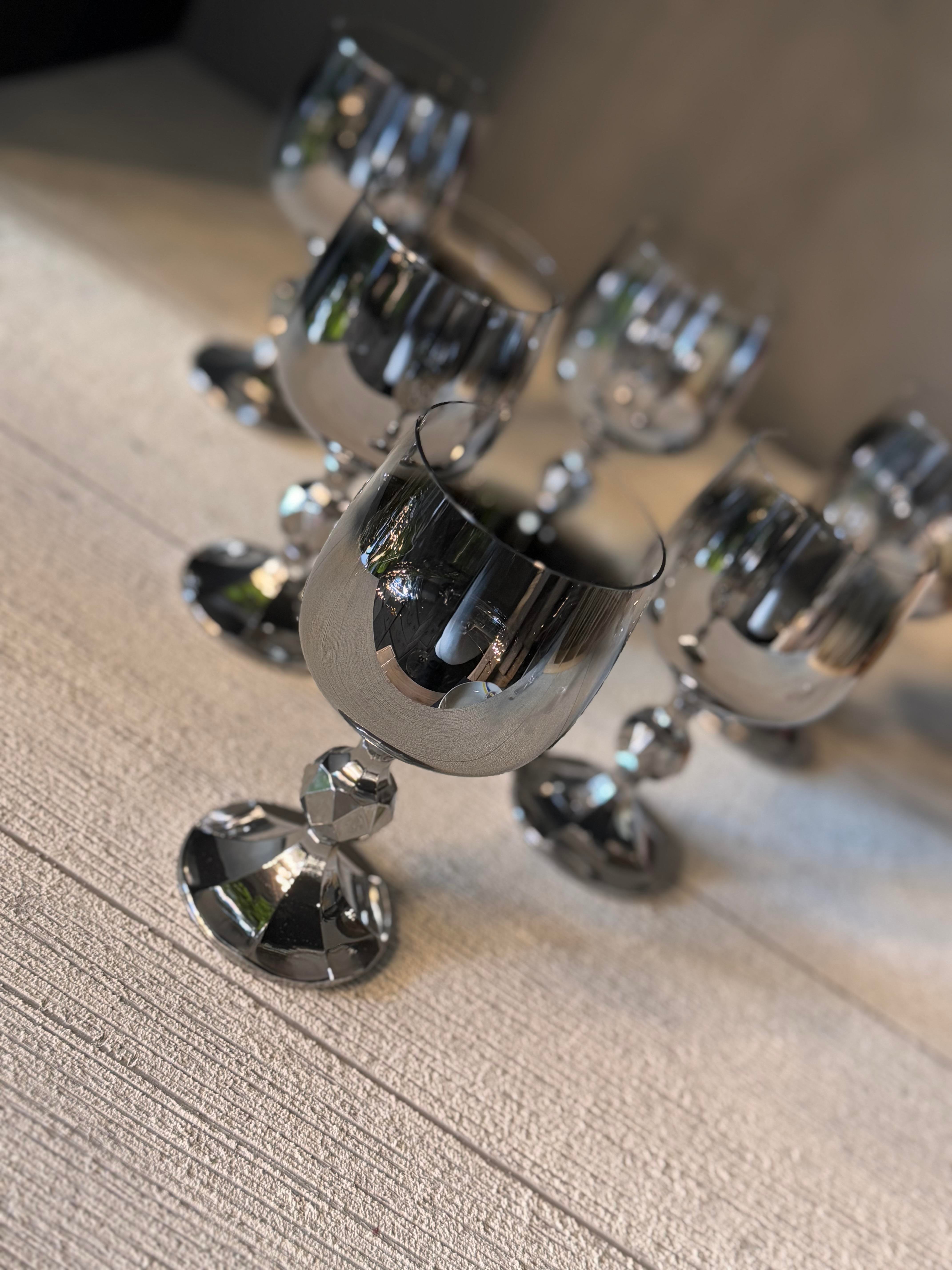 Bohemia Titanyum Silver Kahve Yanı Cam Bardak 6 lı - 150 CC