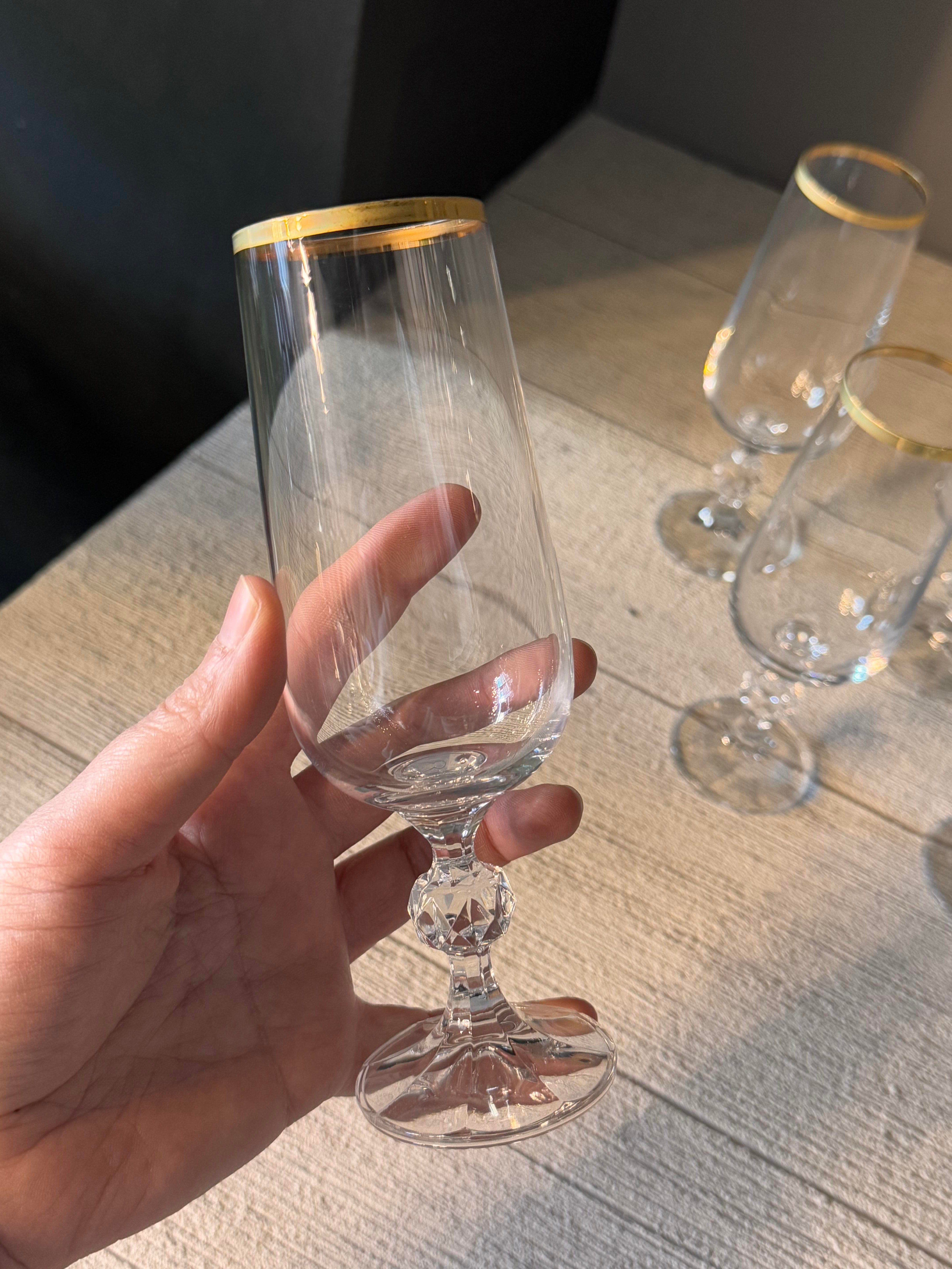 Bohemia Yaldız Kahve Yanı Cam Bardak 6 lı - 180 CC