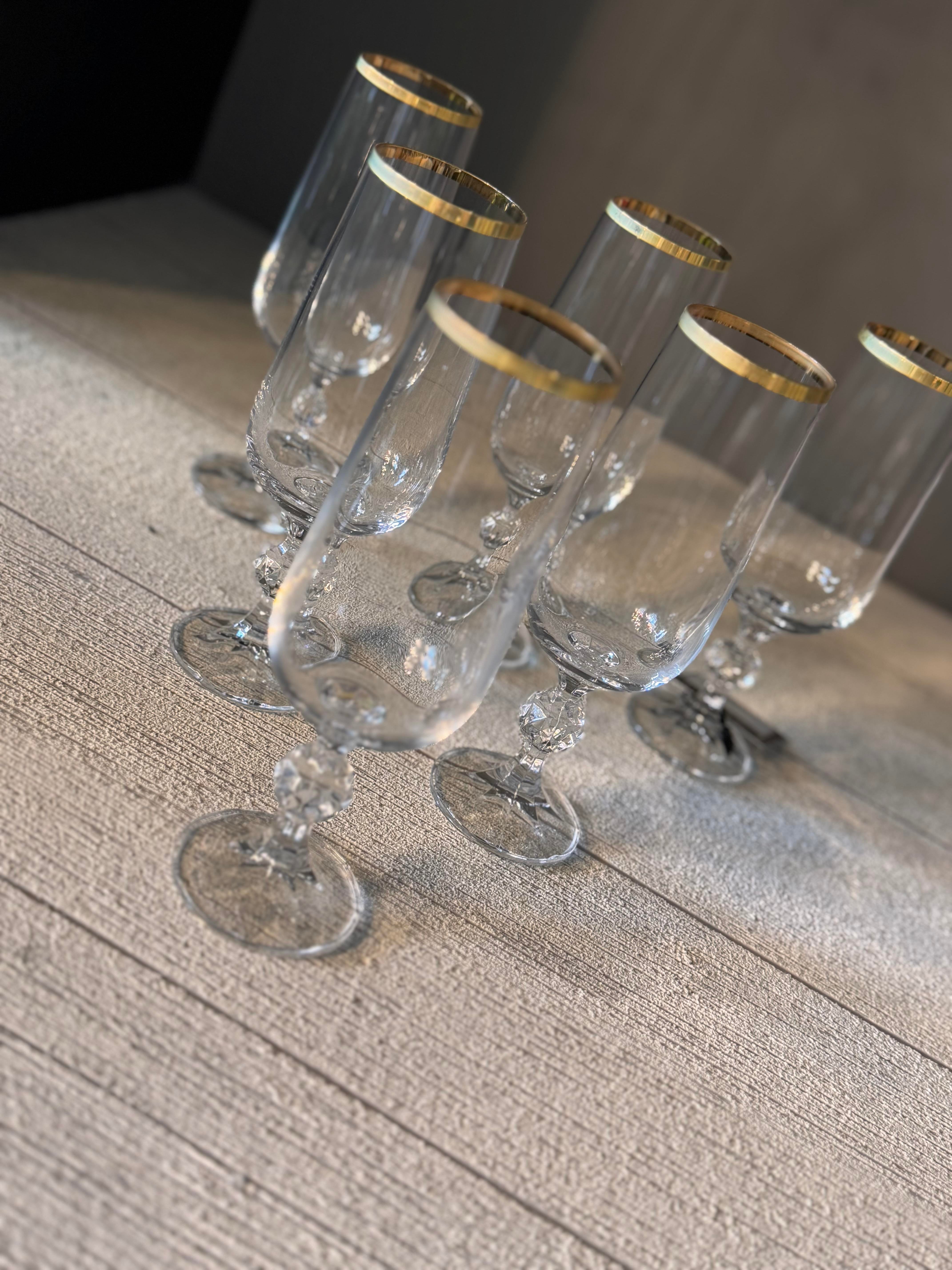 Bohemia Yaldız Kahve Yanı Cam Bardak 6 lı - 180 CC