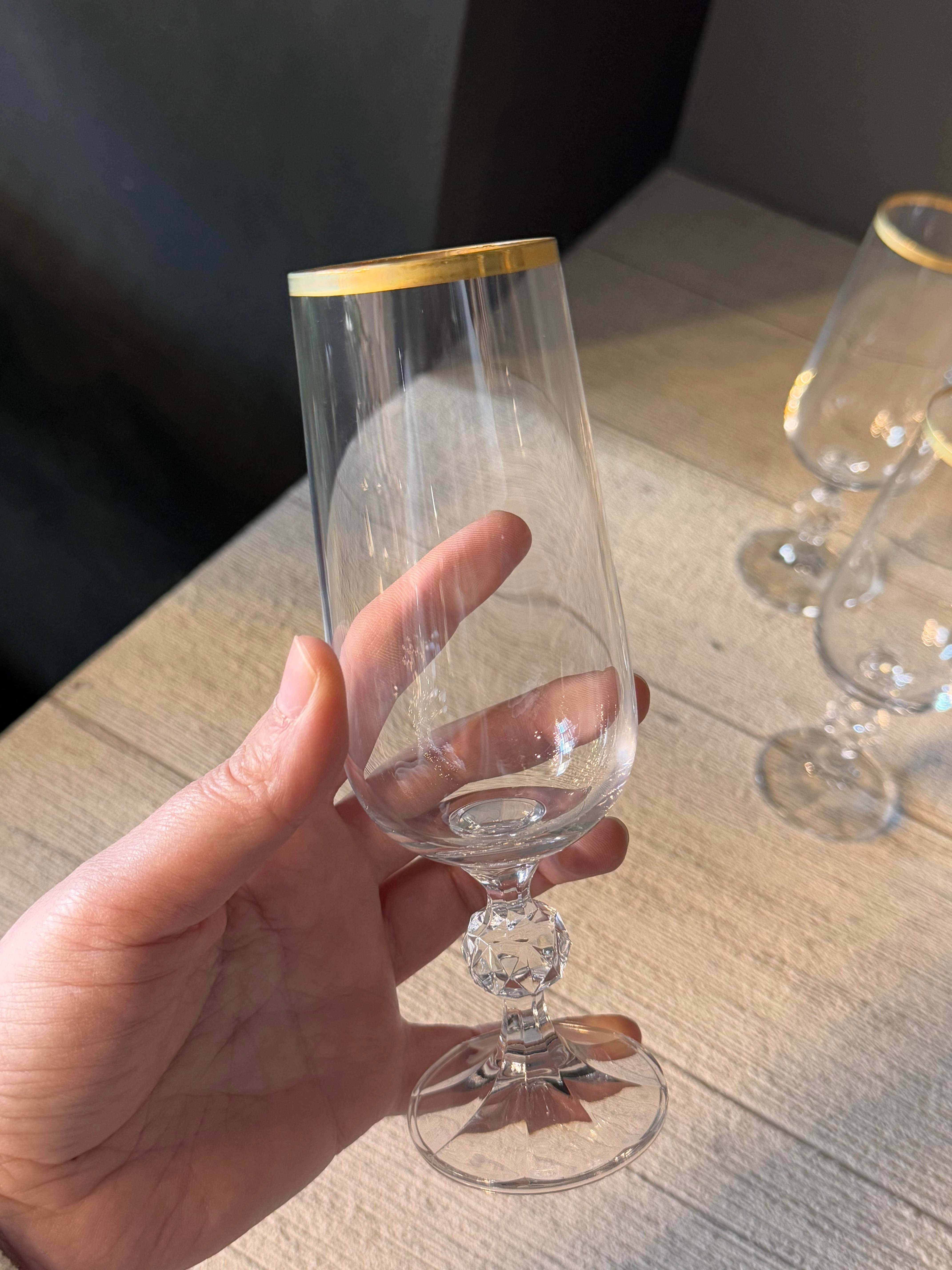 Bohemia Yaldız Kahve Yanı Cam Bardak 6 lı - 180 CC