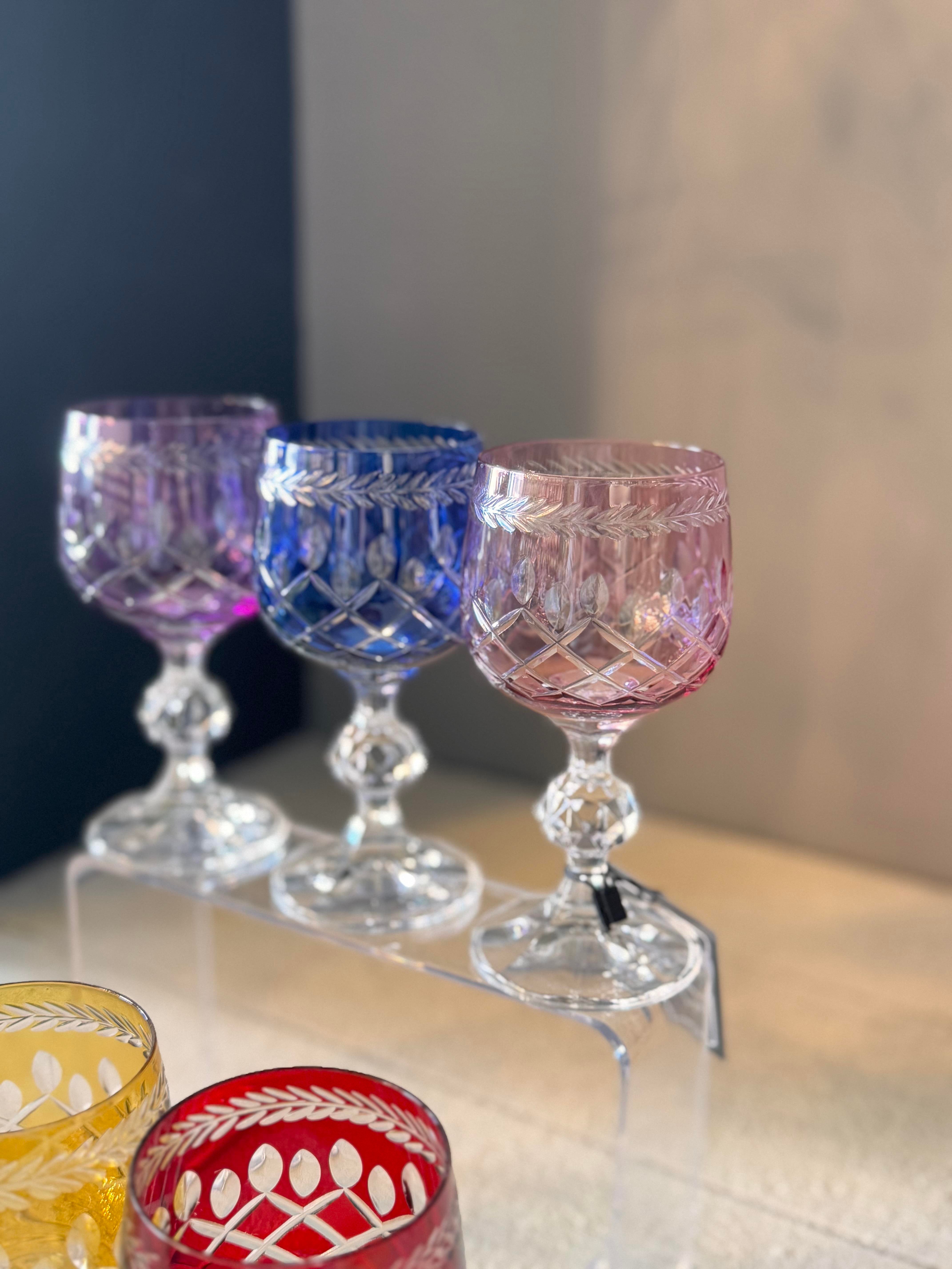 Bohemia Yaprak Altı Renk Kahve Yanı Cam Bardak 6 lı - 150 CC