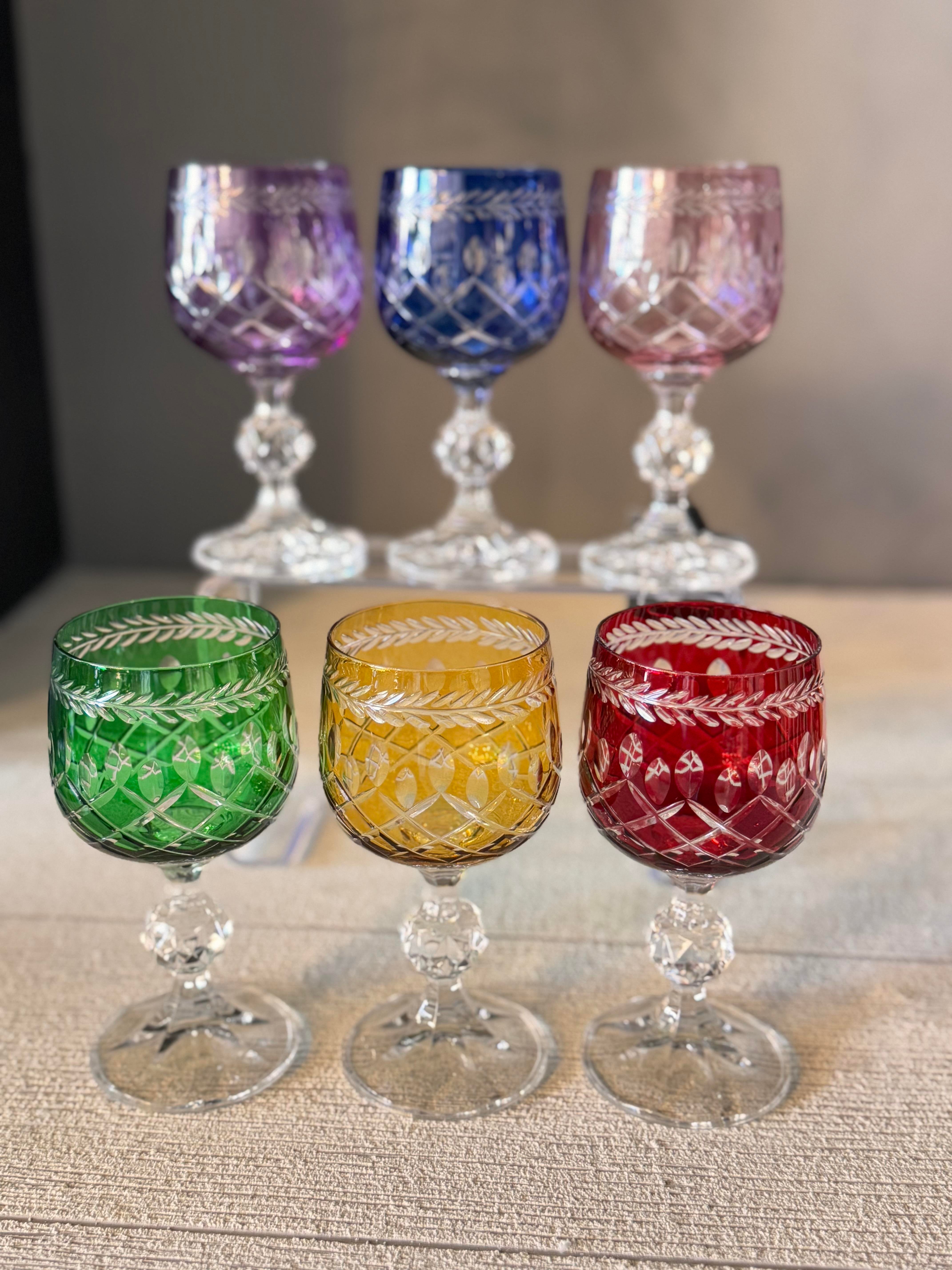 Bohemia Yaprak Altı Renk Kahve Yanı Cam Bardak 6 lı - 150 CC