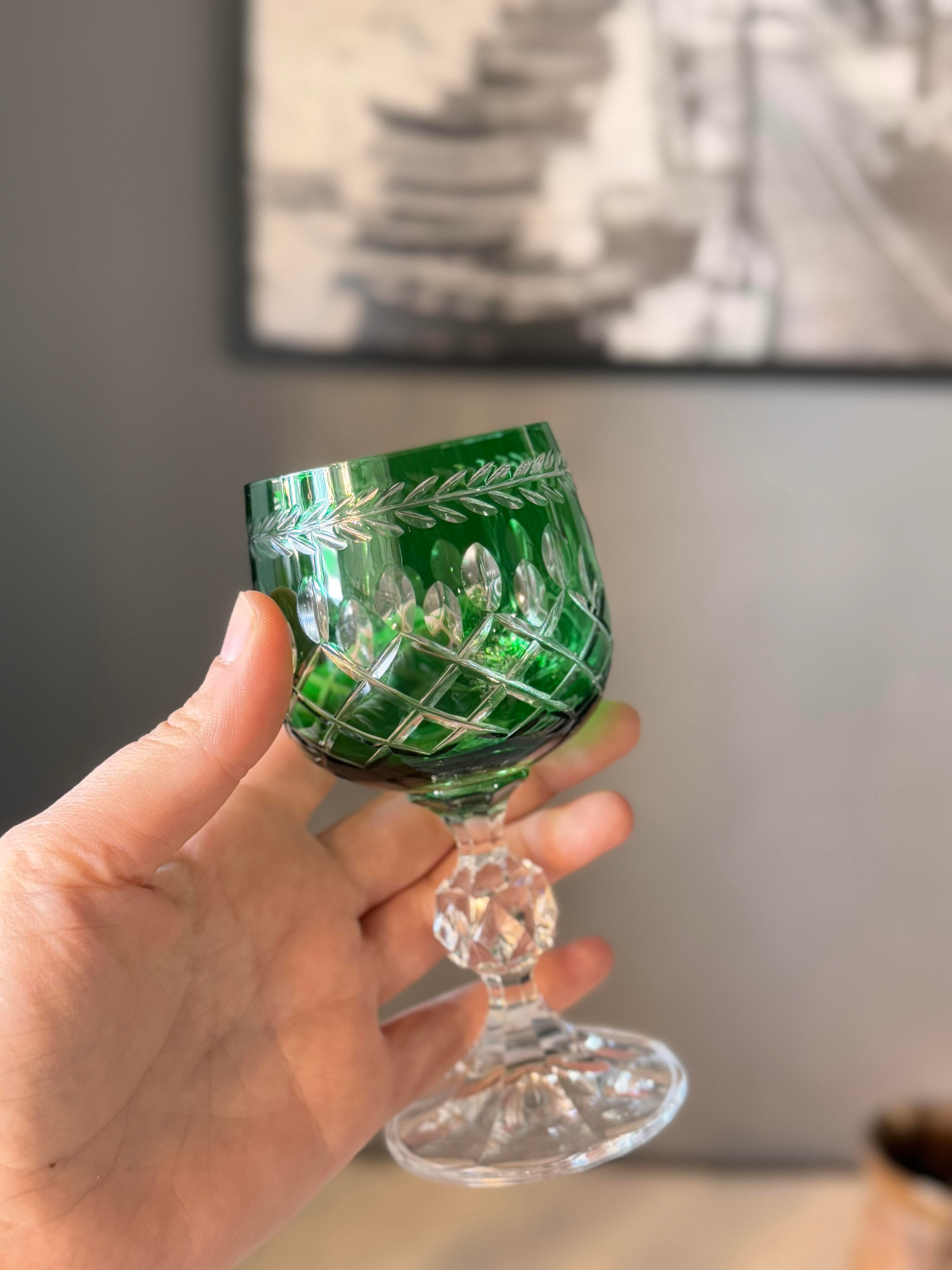 Bohemia Yaprak Altı Renk Kahve Yanı Cam Bardak 6 lı - 150 CC