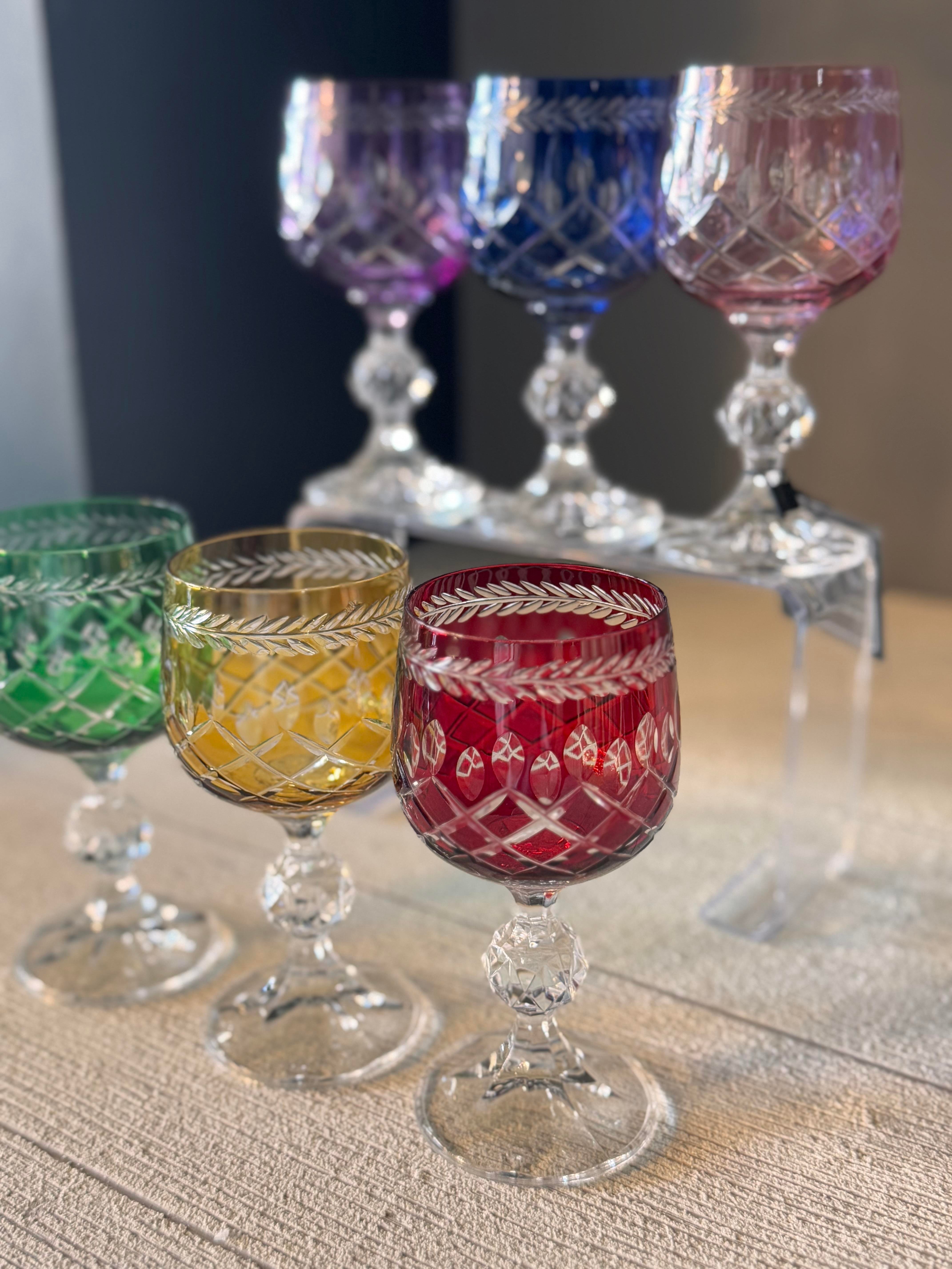 Bohemia Yaprak Altı Renk Kahve Yanı Cam Bardak 6 lı - 150 CC