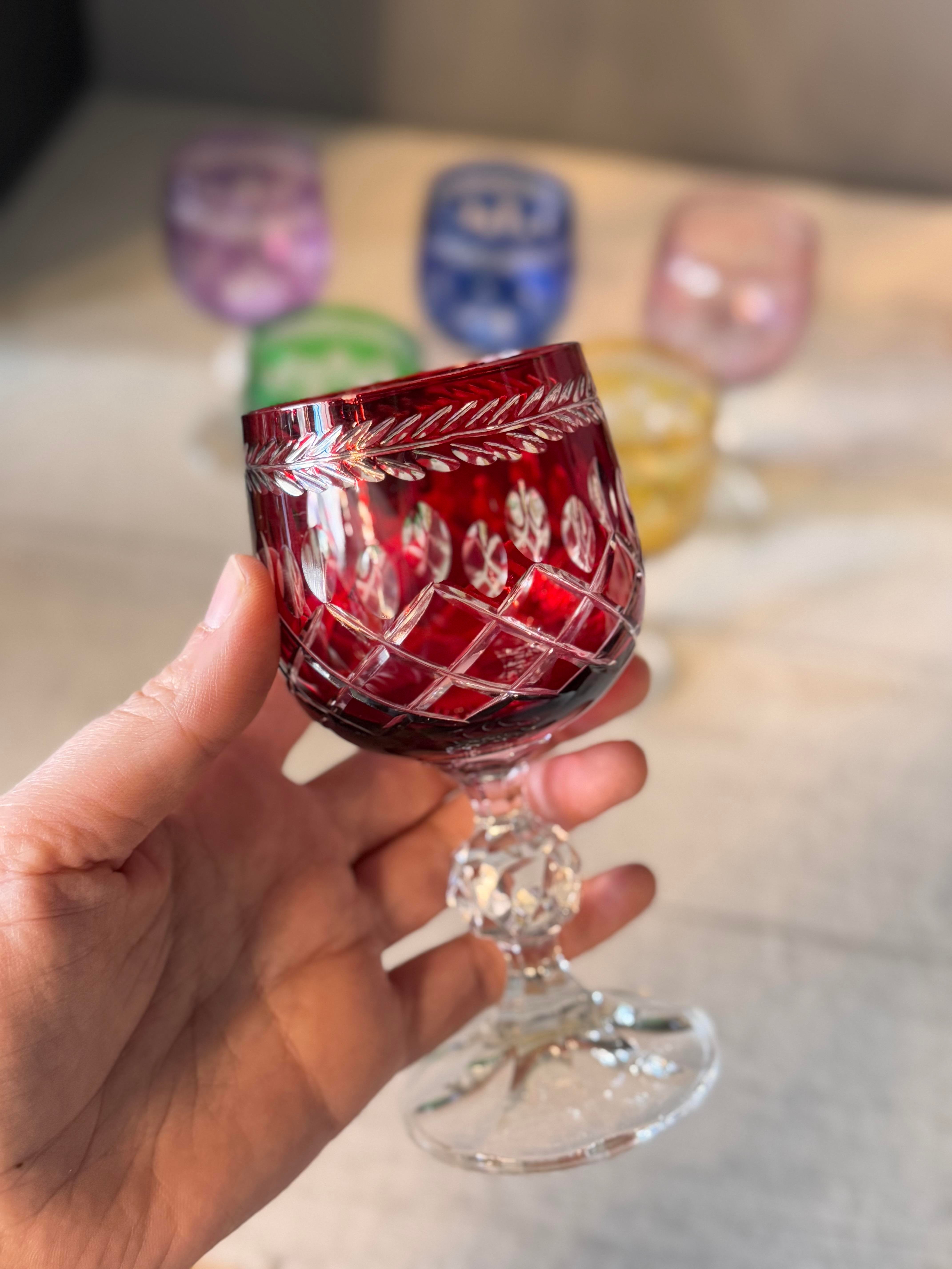 Bohemia Yaprak Altı Renk Kahve Yanı Cam Bardak 6 lı - 150 CC