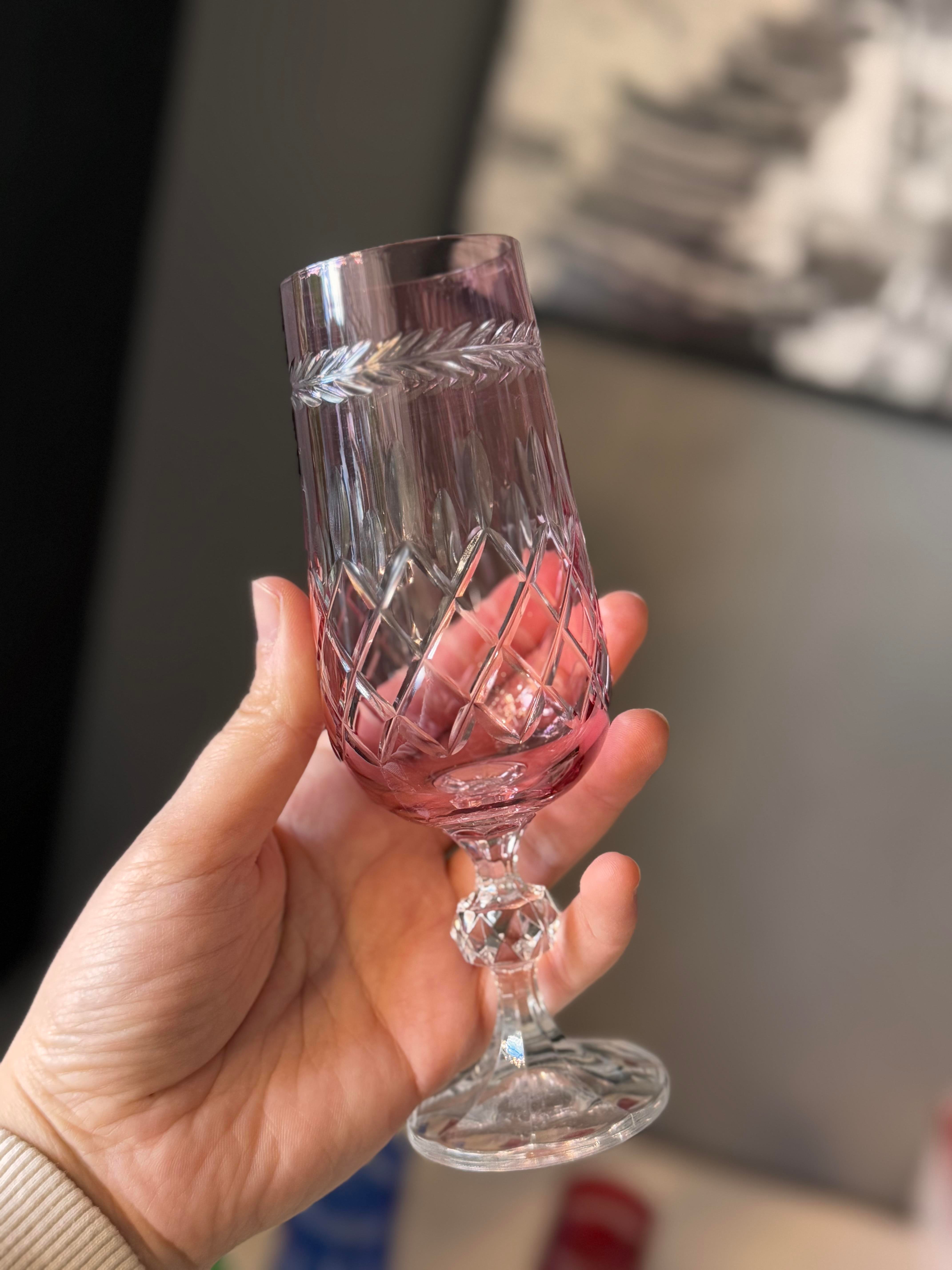 Bohemia Yaprak Renkli Kahve Yanı Cam Bardak 6 lı - 180 CC