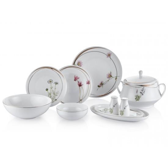 Bolivia Begonia 60 Parça 12 Kişilik Bone Porselen Yemek Takımı