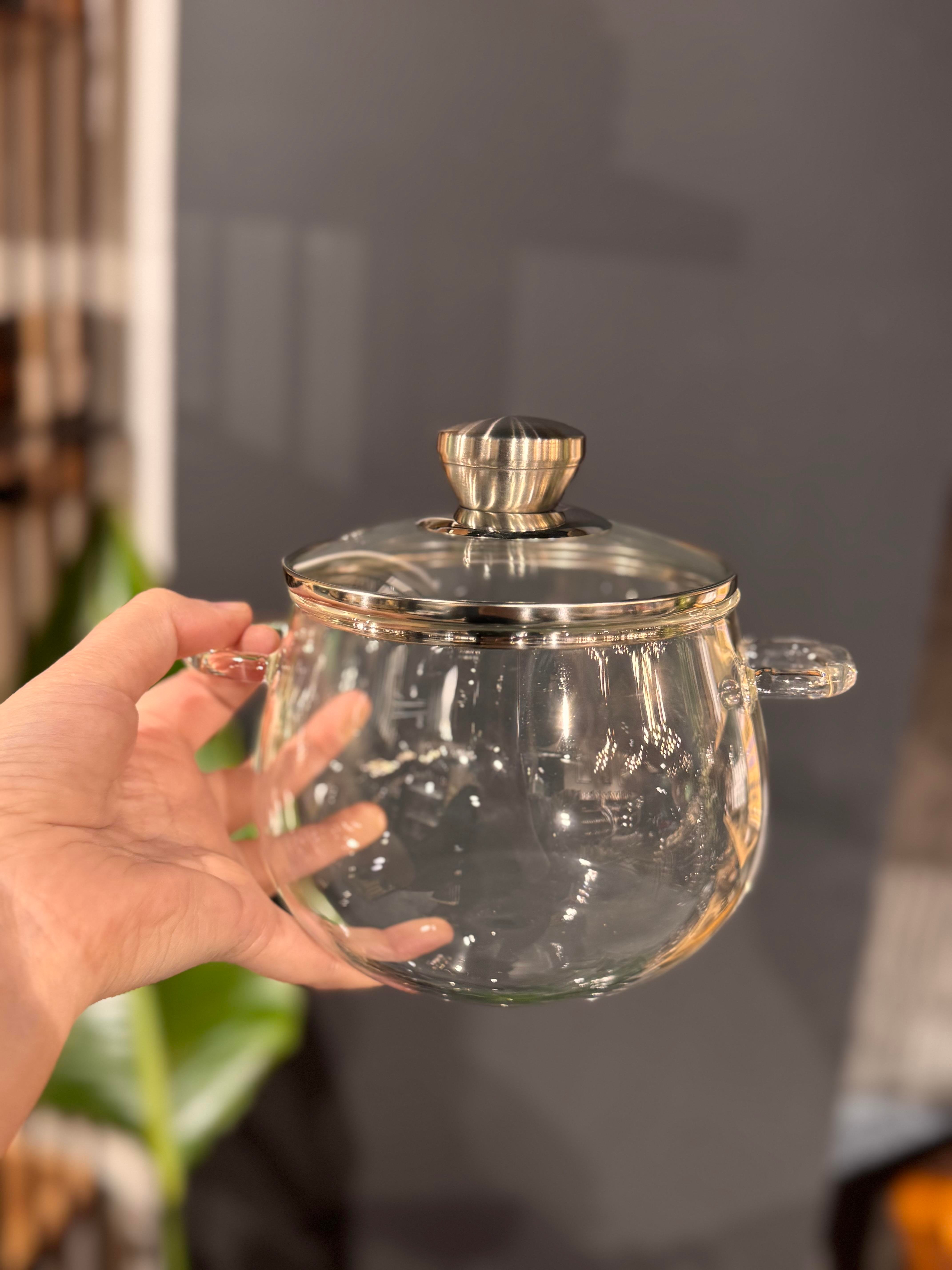 Borosilikat Mini Boy Cam Tencere - 1200 ML