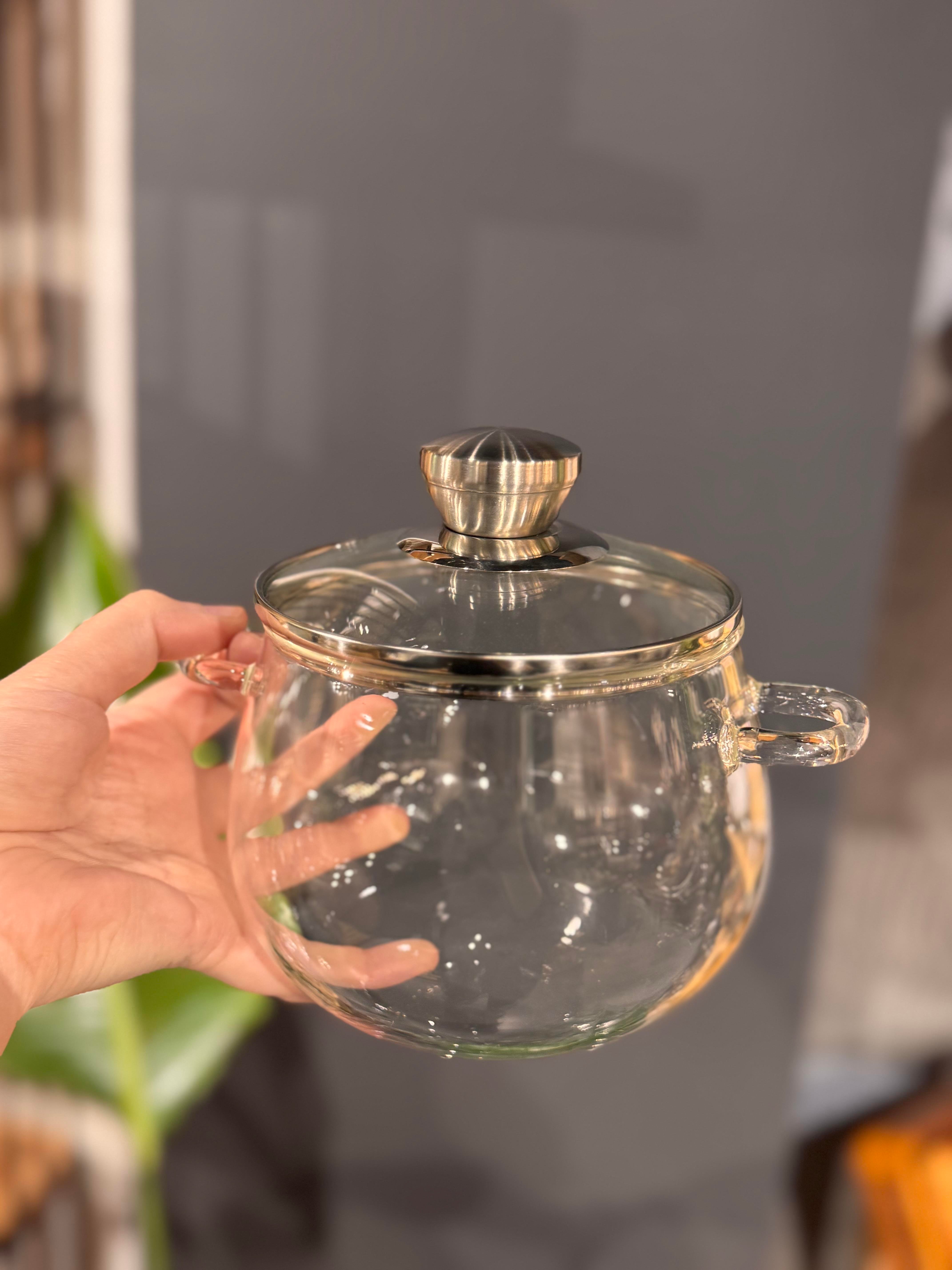 Borosilikat Mini Boy Cam Tencere - 1200 ML