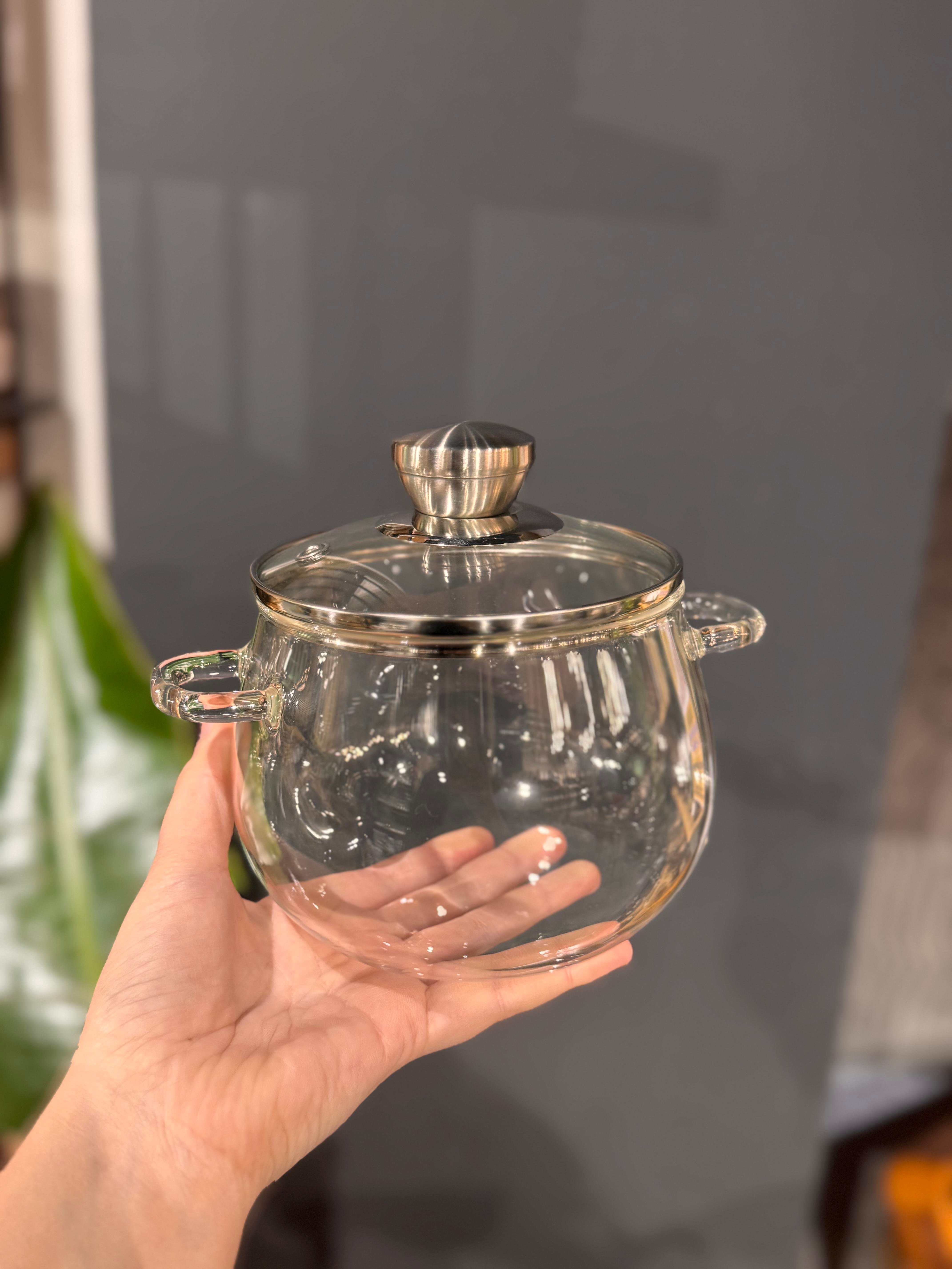 Borosilikat Mini Boy Cam Tencere - 1200 ML