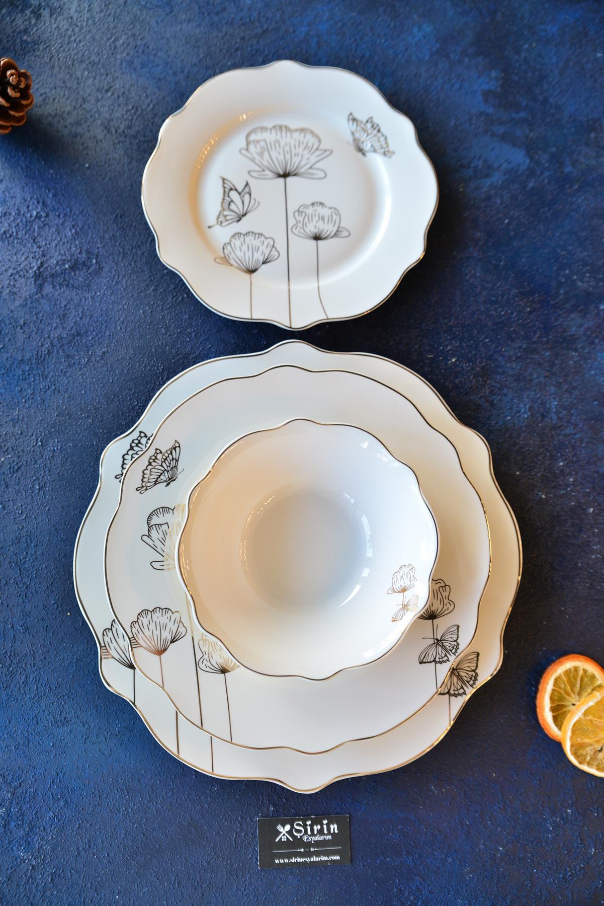 Cammelia 24 Parça 6 Kişilik Bone Porselen Yemek Takımı