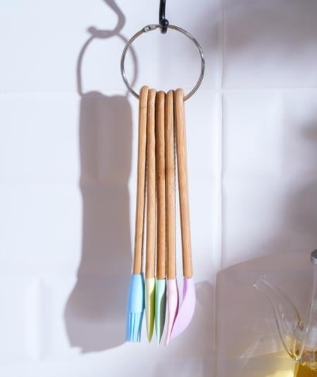 Candy 5 Li Mini Bambu Spatula Seti / Renkli