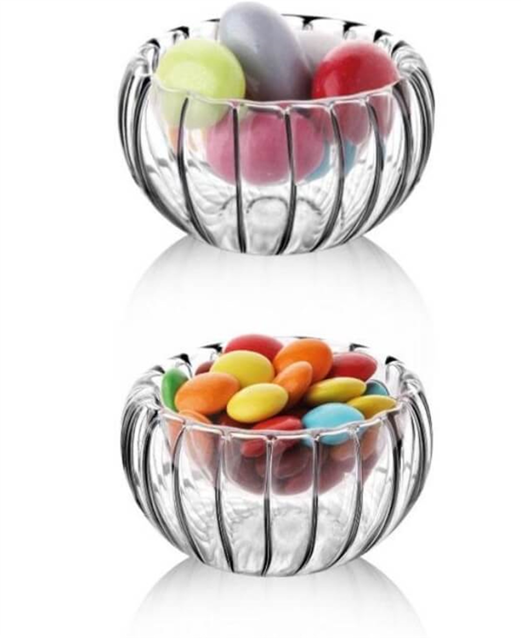 Çift Çidarlı 6 lı Çizgili Mini Cam Lokumluk